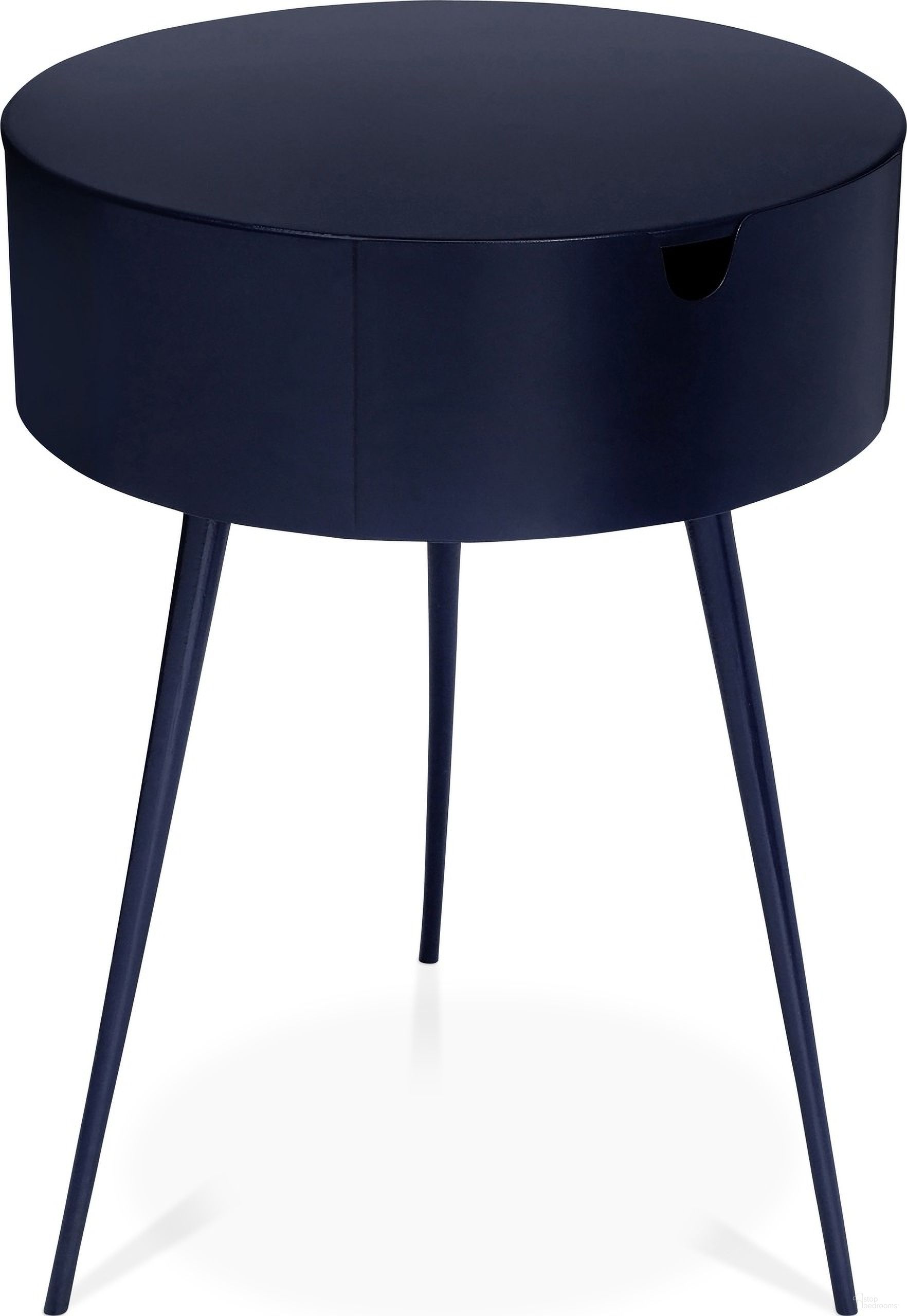 The appearance of Bali Night Stand In Navy designed by Meridian in the modern / contemporary interior design. This navy piece of furniture was selected by 1StopBedrooms from Bali Collection to add a touch of cosiness and style into your home. Sku: 835Navy. Material: Iron.