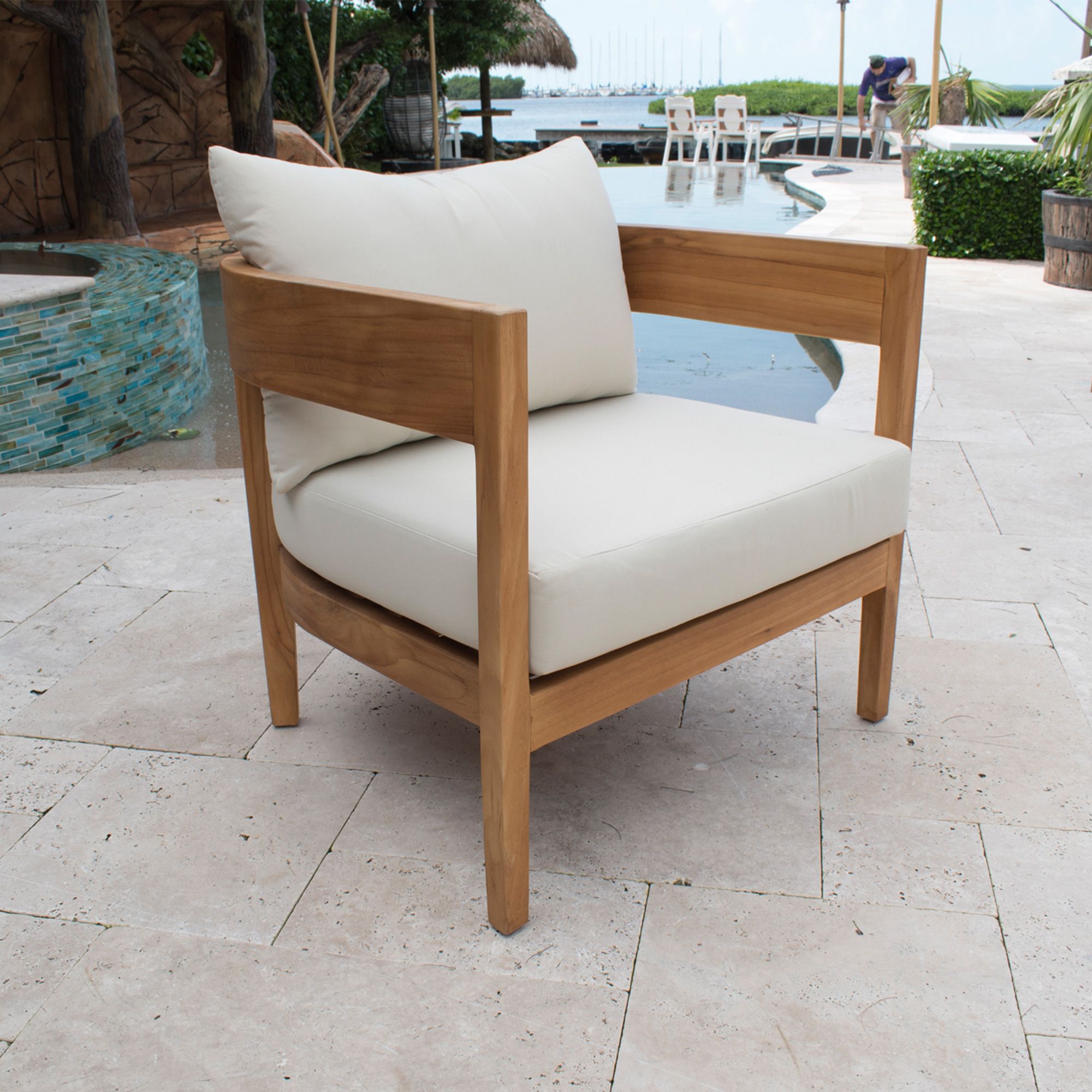 The appearance of Bali Teak Lounge Chair In Natural designed by Pelican Reef in the modern / contemporary interior design. This natural piece of furniture was selected by 1StopBedrooms from Bali Collection to add a touch of cosiness and style into your home. Sku: PJO-3601-NAT-LC. Material: Teak.