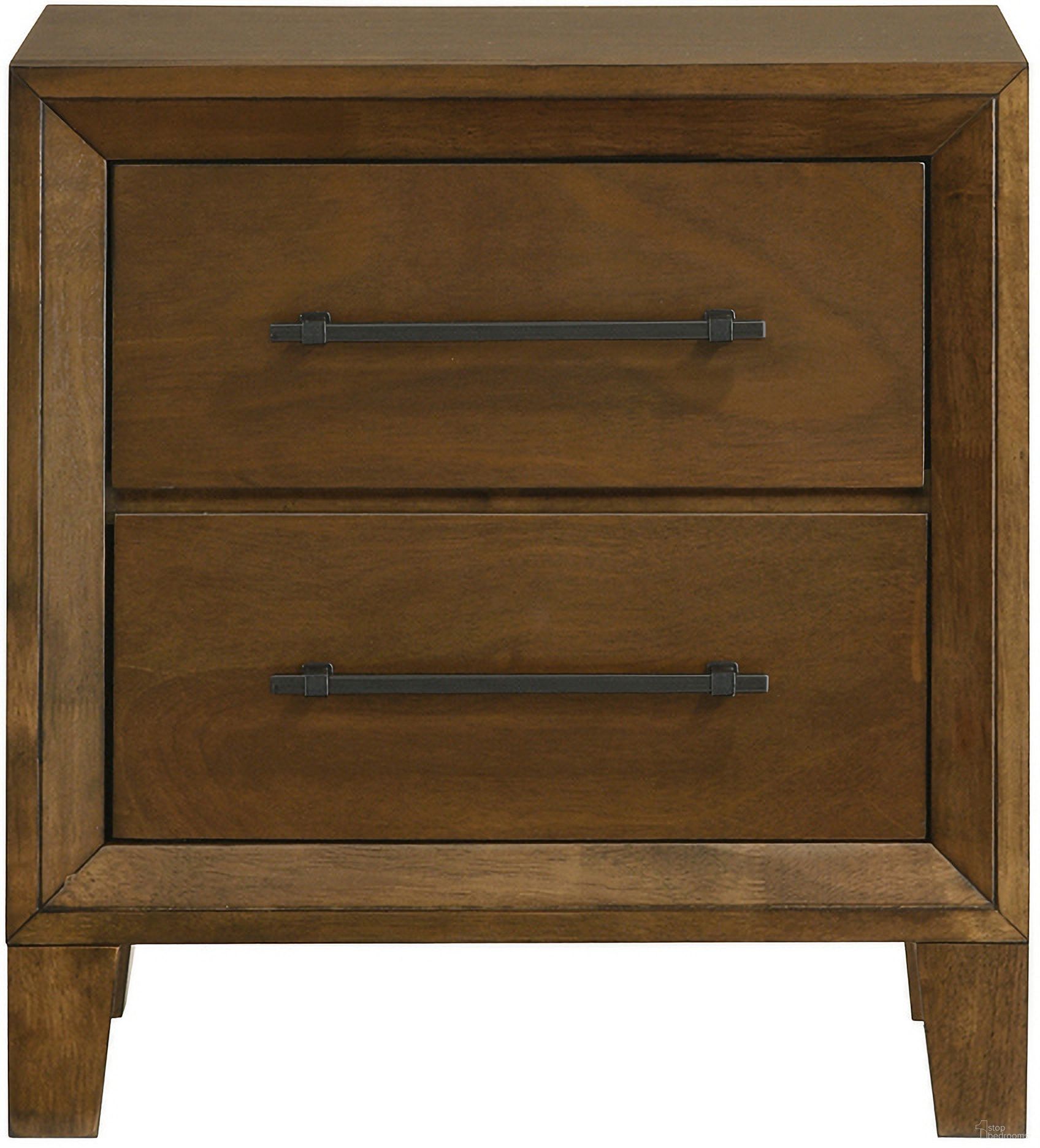 The appearance of Ballard 2 Drawer Nightstand In Brown designed by New Classic in the transitional interior design. This brown piece of furniture was selected by 1StopBedrooms from Ballard Collection to add a touch of cosiness and style into your home. Sku: B0182-040. Material: Wood.
