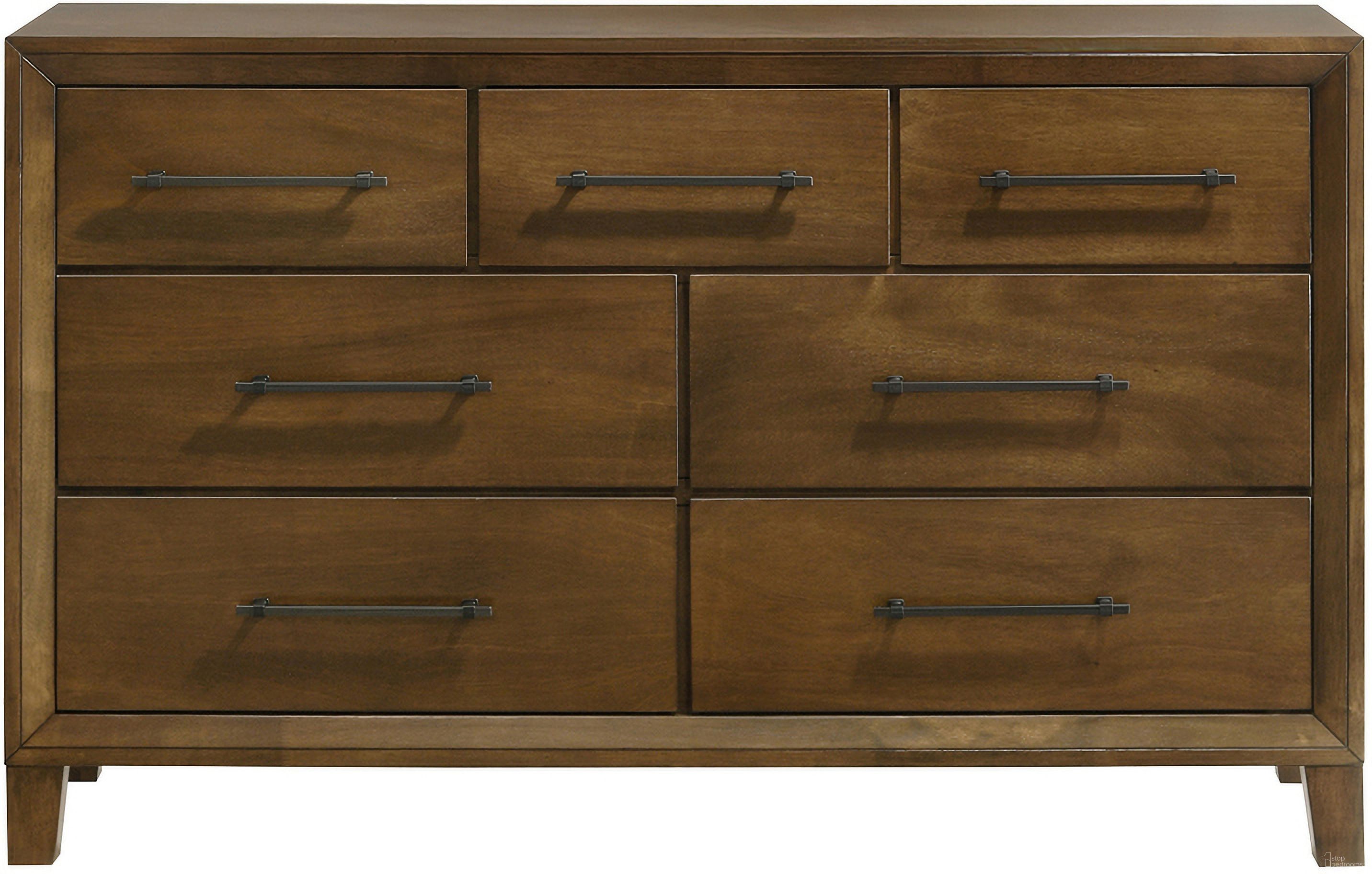 The appearance of Ballard 7 Drawer Dresser In Brown designed by New Classic in the transitional interior design. This brown piece of furniture was selected by 1StopBedrooms from Ballard Collection to add a touch of cosiness and style into your home. Sku: B0182-050. Material: Wood.