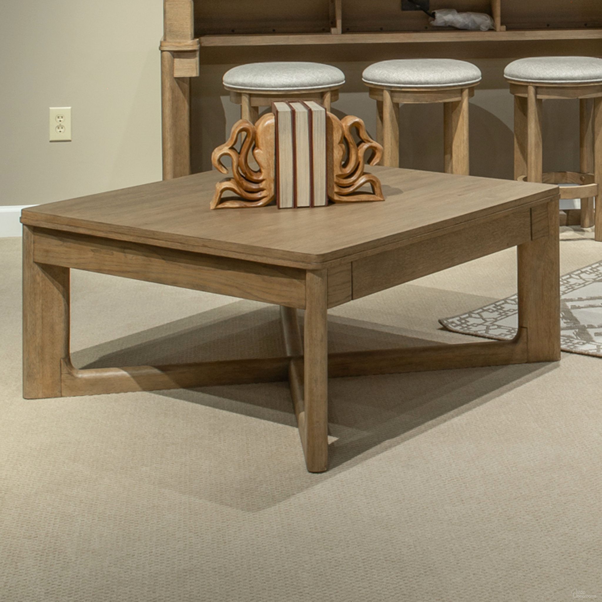 The appearance of Ballentine Square Cocktail Table In Weathered Bronze designed by Liberty in the modern / contemporary interior design. This weathered bronze piece of furniture was selected by 1StopBedrooms from Ballentine Collection to add a touch of cosiness and style into your home. Sku: 536-OT1011. Material: Solid Rubberwood.