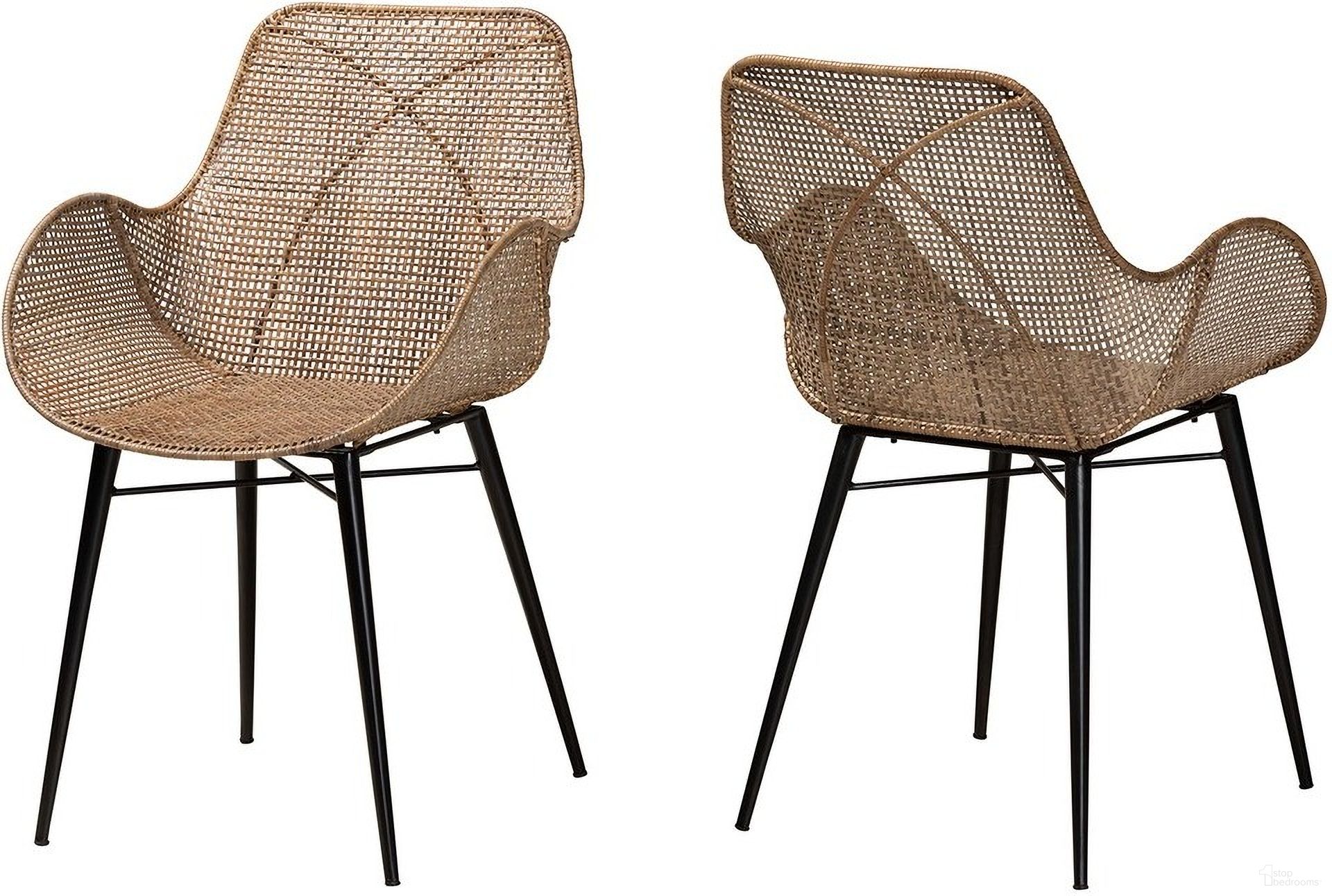The appearance of Ballerina Rattan and Metal Dining Chair Set of 2 In Grey and Black designed by Baxton Studio in the bohemian interior design. This gray and black piece of furniture  was selected by 1StopBedrooms from Ballerina Collection to add a touch of cosiness and style into your home. Sku: Balerina3-Light Grey Rattan-DC. Material: Natural Rattan. Chair Type: Arm Chair.