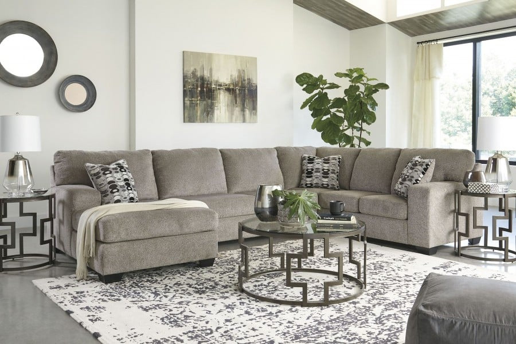 Ballinasloe 3-Piece LAF Sectional In Platinum by Ashley Furniture