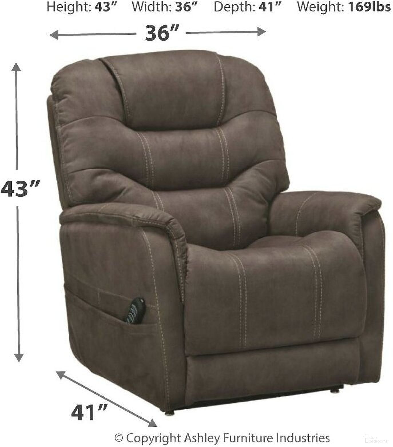 Ballister Espresso Power Lift Recliner by Ashley Furniture 1StopBedrooms