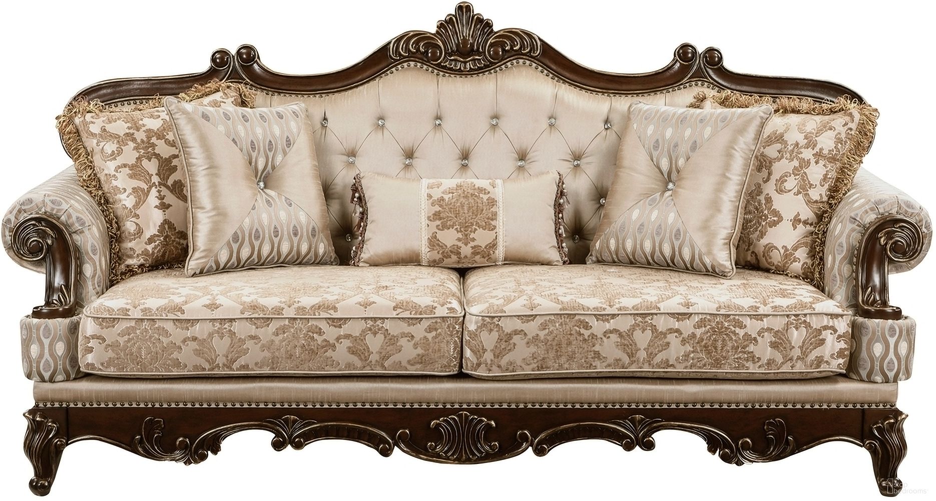 The appearance of Balthasar Sofa In Cherry designed by Homelegance in the traditional interior design. This cherry piece of furniture was selected by 1StopBedrooms from Balthasar Collection to add a touch of cosiness and style into your home. Sku: 8570-3. Material: Chenille.