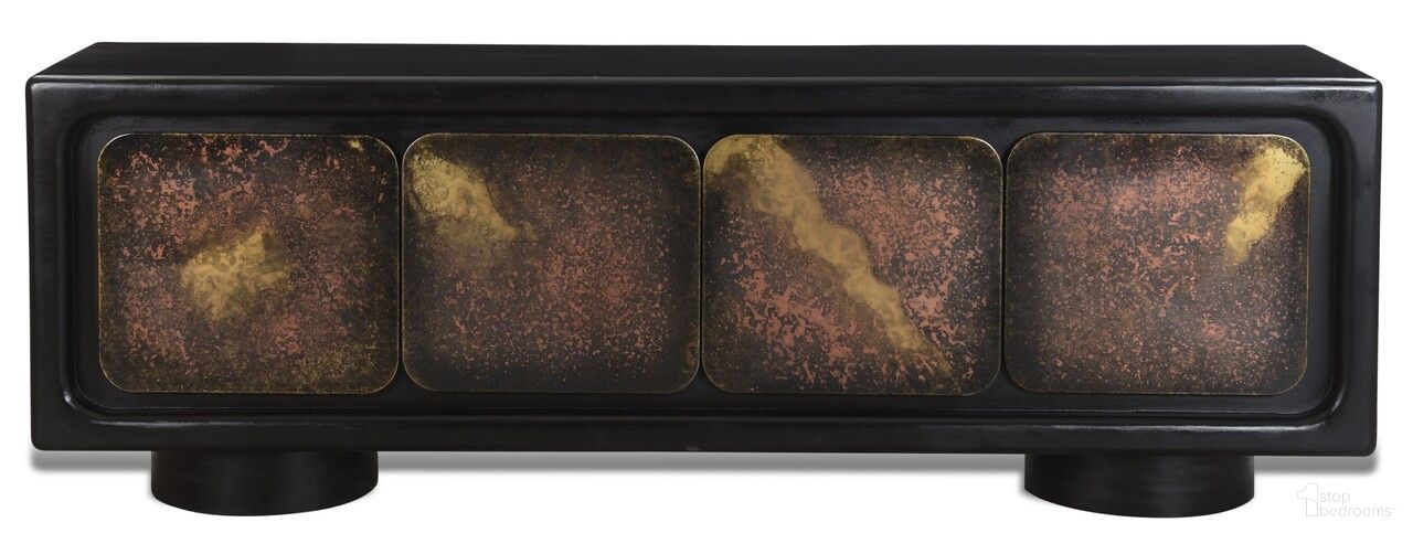 The appearance of Balthazar 4-Door Sideboard In Satin Black designed by Moti in the modern / contemporary interior design. This multicolor piece of furniture  was selected by 1StopBedrooms from Galahad Collection to add a touch of cosiness and style into your home. Sku: 63109007. Material: Iron.