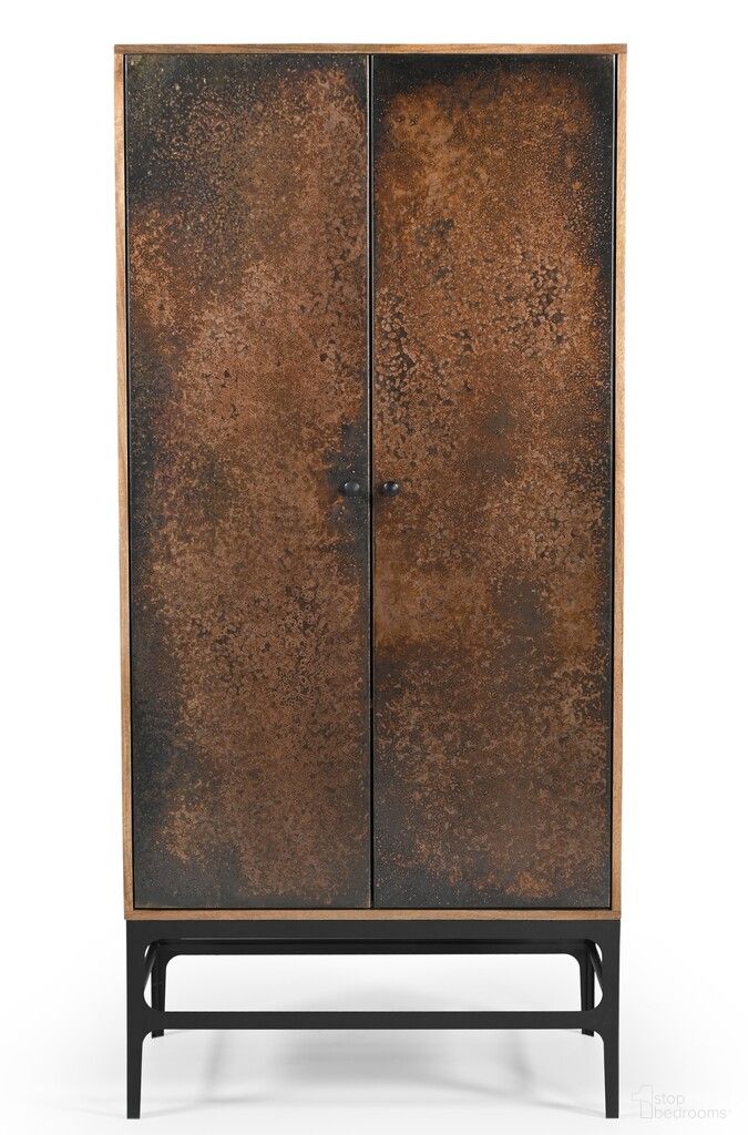 The appearance of Balthazar Cabinet In Dark Copper designed by Moti in the modern / contemporary interior design. This dark copper piece of furniture  was selected by 1StopBedrooms from Galahad Collection to add a touch of cosiness and style into your home. Sku: 63101003. Material: Iron.