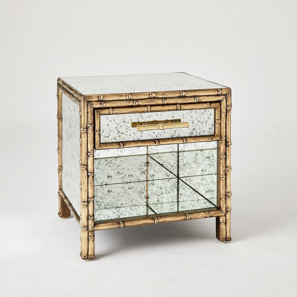 The appearance of Bamboo Bedside Chest In Brass designed by Global Views in the modern / contemporary interior design. This brass piece of furniture  was selected by 1StopBedrooms from Bamboo Collection to add a touch of cosiness and style into your home. Sku: 993966. Material: Brass.