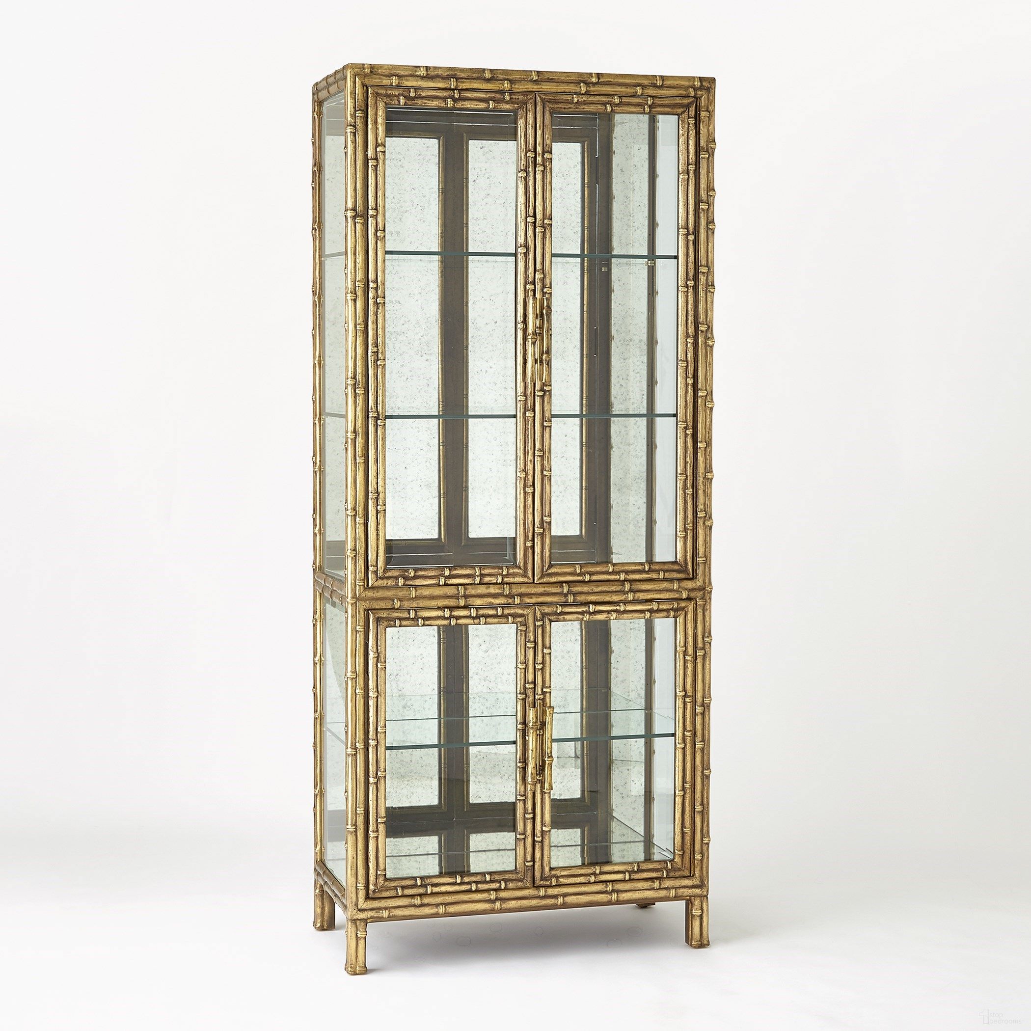 Bamboo Vitrine In Brass