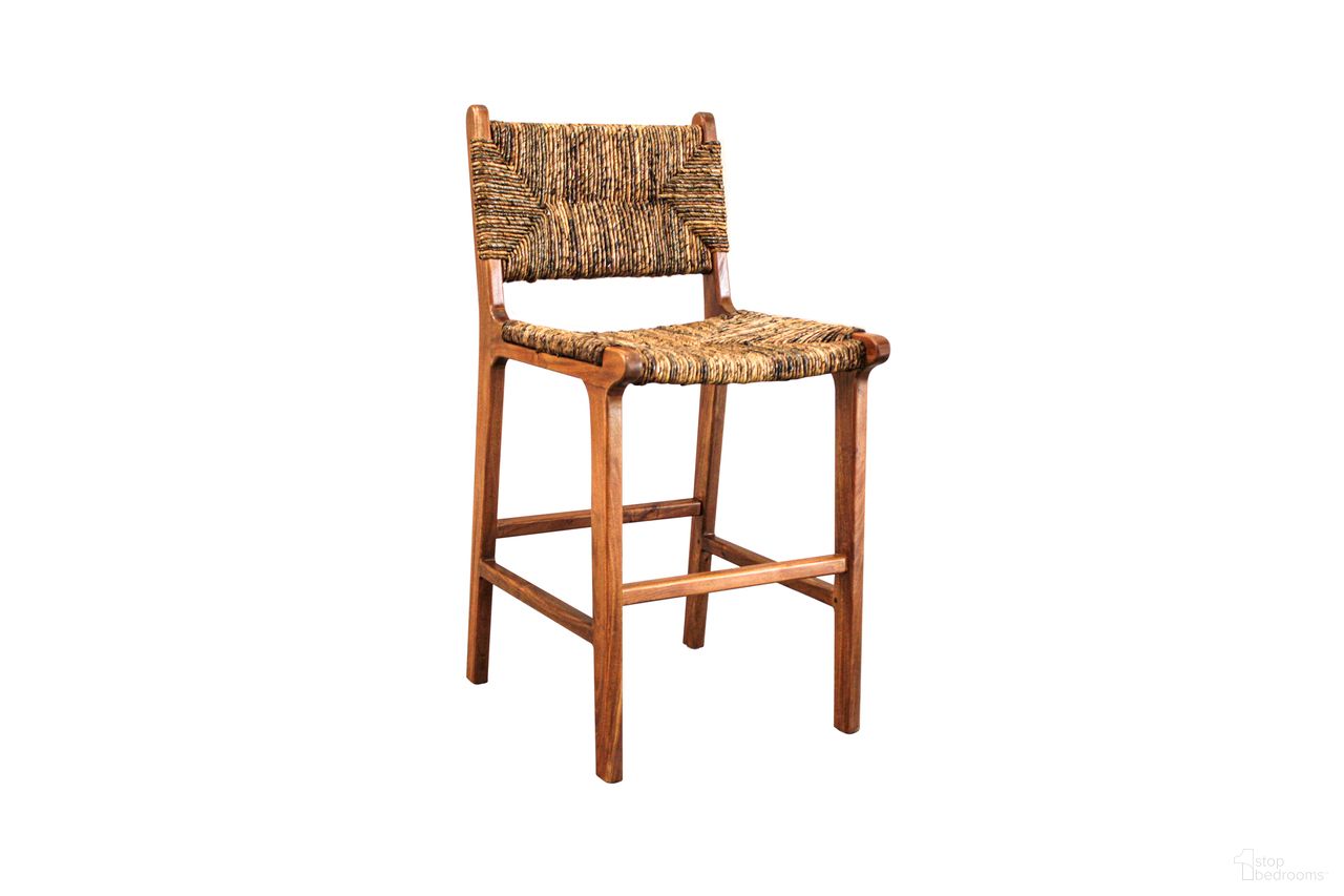 Banana Weave Barstool Set of 2 In Caramel