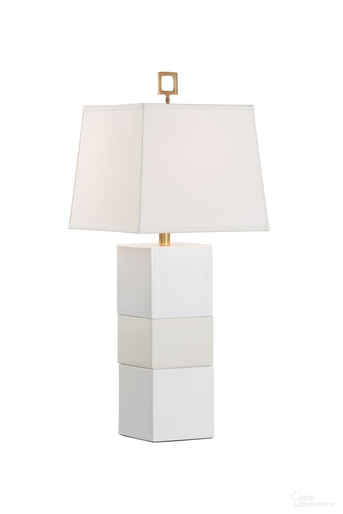 Banded Lamp In White and Cream