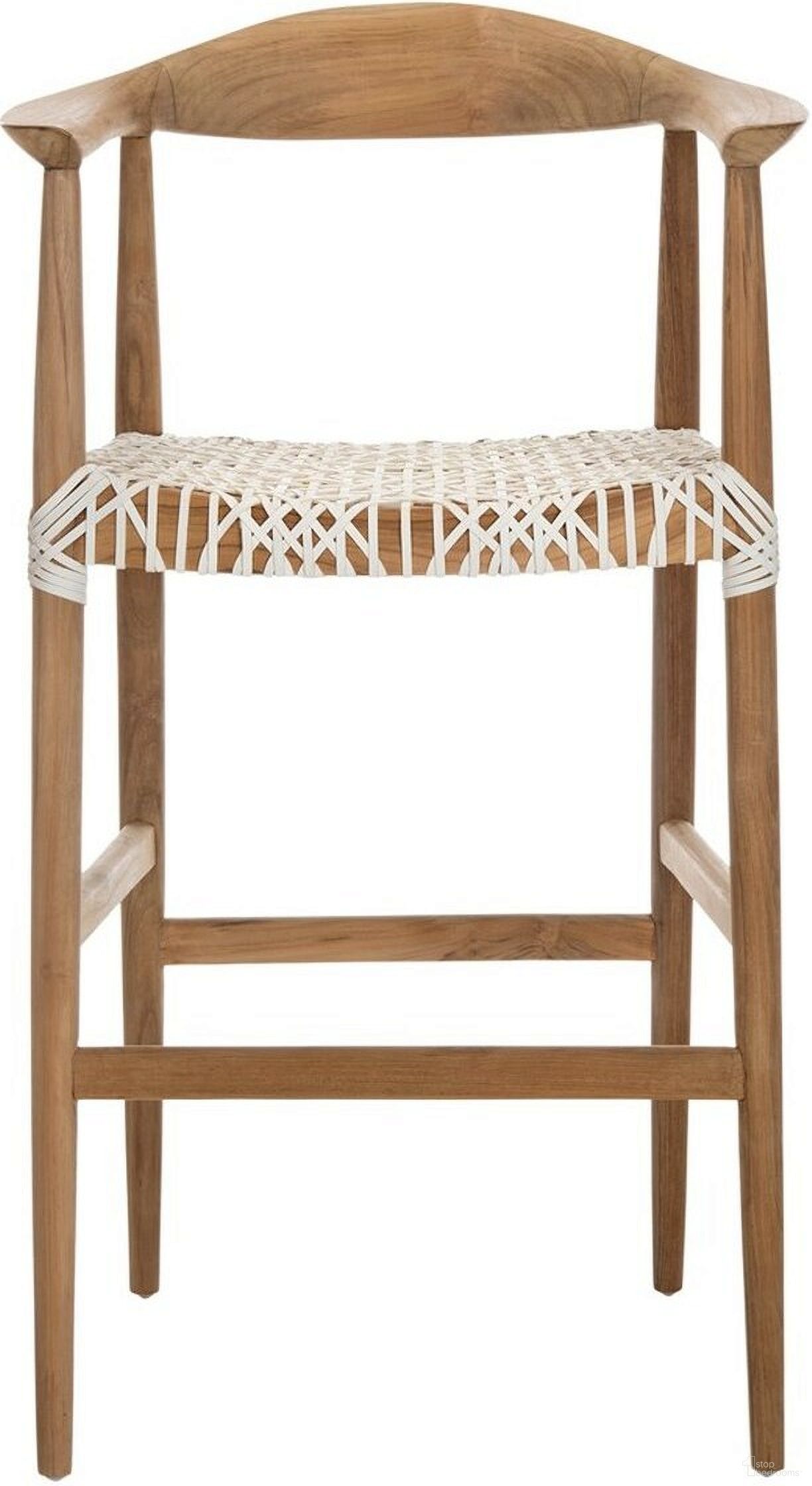 The appearance of Bandelier Barstool designed by Safavieh in the modern / contemporary interior design. This white piece of furniture  was selected by 1StopBedrooms from Bandelier Collection to add a touch of cosiness and style into your home. Sku: BST1005A. Material: Wood.