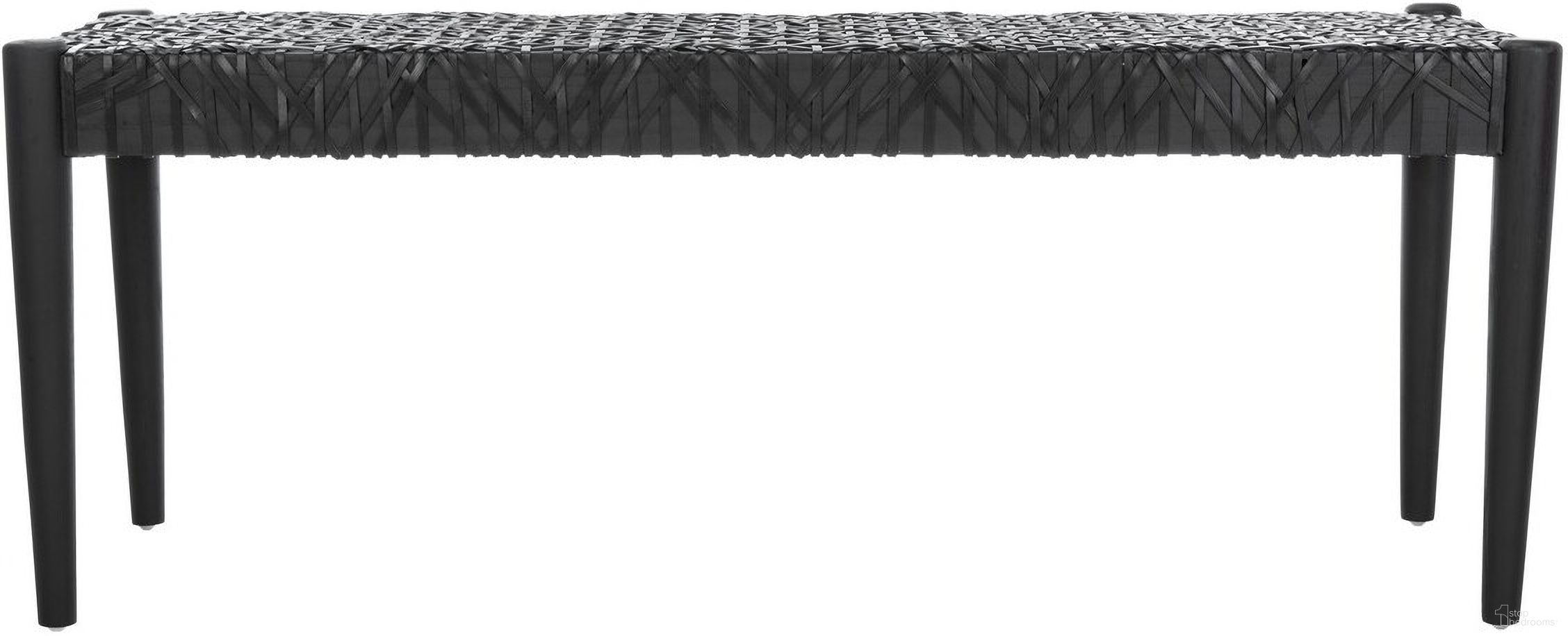 The appearance of Bandelier Leather Weave Bench In Black designed by Safavieh in the modern / contemporary interior design. This black piece of furniture was selected by 1StopBedrooms from Bandelier Collection to add a touch of cosiness and style into your home. Sku: BCH1000B. Material: Wood.