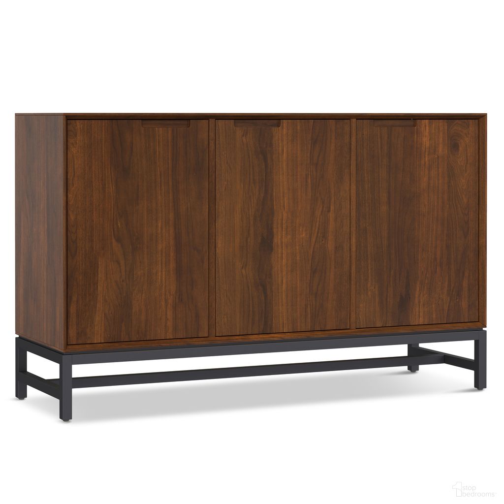 The appearance of Banting 3 Door Sideboard Buffet In Natural Walnut designed by Simpli Home in the transitional interior design. This natural walnut piece of furniture was selected by 1StopBedrooms from Banting Collection to add a touch of cosiness and style into your home. Sku: AXCBAN103D-WAL. Material: Walnut Veneer.