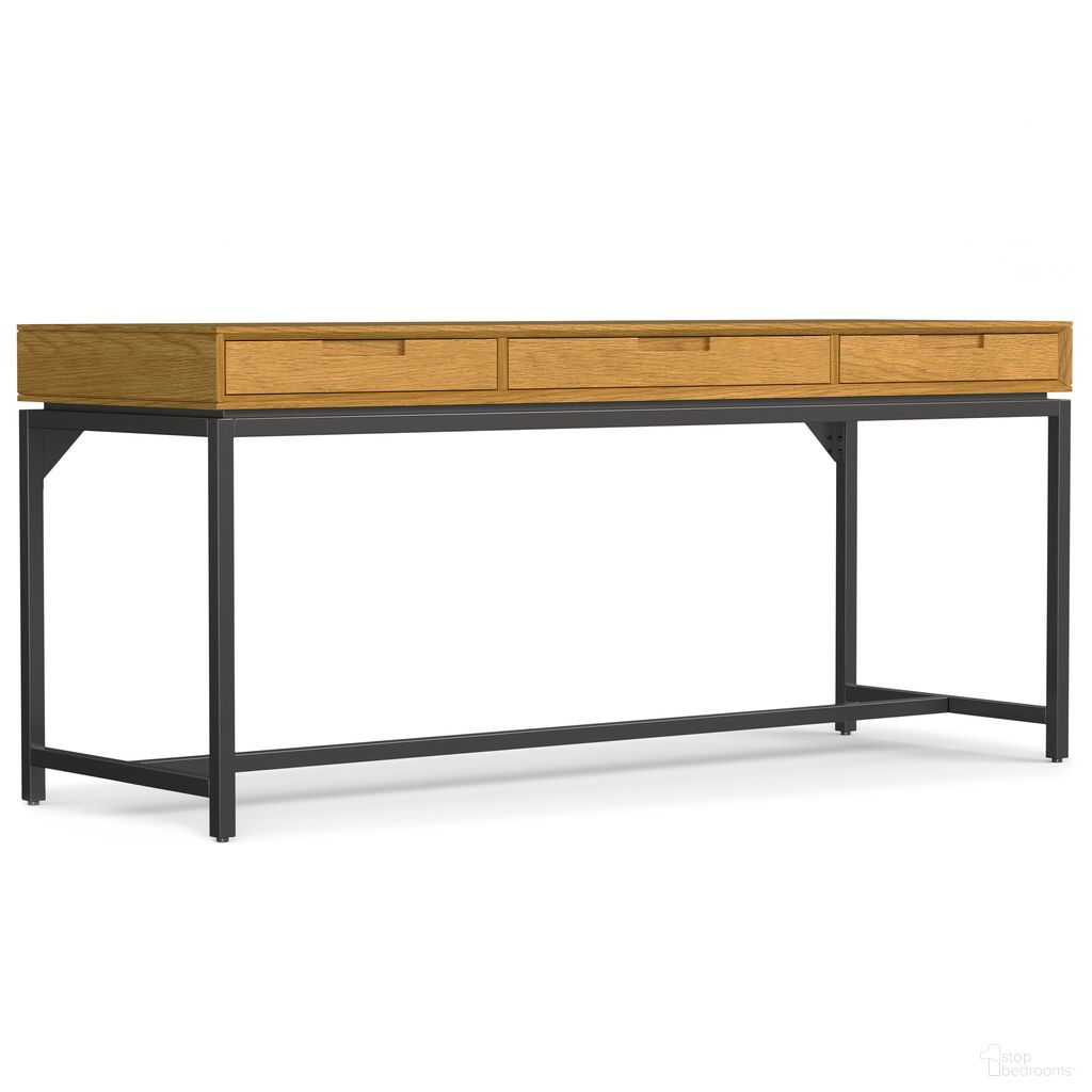 The appearance of Banting Mid Century Wide Desk In Oak Veneer designed by Simpli Home in the industrial interior design. This oak veneer piece of furniture was selected by 1StopBedrooms from Banting Collection to add a touch of cosiness and style into your home. Sku: AXCBAN-09W-OAK. Material: Oak Veneer.