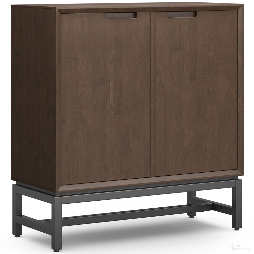 The appearance of Banting Solid Hardwood Medium Storage Cabinet In Walnut Brown designed by Simpli Home in the modern / contemporary interior design. This walnut brown piece of furniture was selected by 1StopBedrooms from Banting Collection to add a touch of cosiness and style into your home. Sku: AXCBAN-15. Material: Rubberwood.