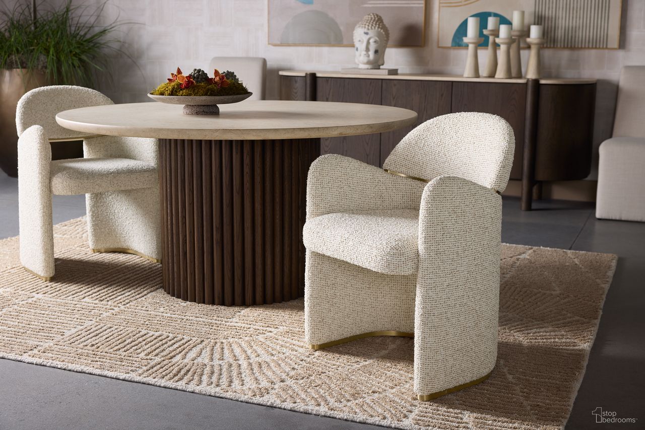 Banyan 59 Inch Banyan Dining Room Set In Cream and Mocha