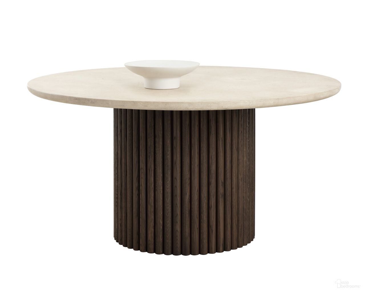 Banyan 59 Inch Banyan Dining Table In Cream and Mocha