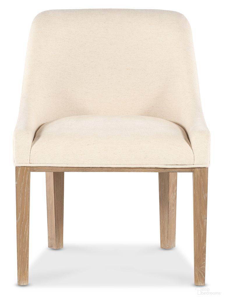 The appearance of Banyon Bay Upholstered Host Chair In Beige designed by Hooker in the modern / contemporary interior design. This beige piece of furniture  was selected by 1StopBedrooms from Banyon Bay Collection to add a touch of cosiness and style into your home. Sku: 6081-75500-82. Chair Type: Arm Chair. Material: Oak.