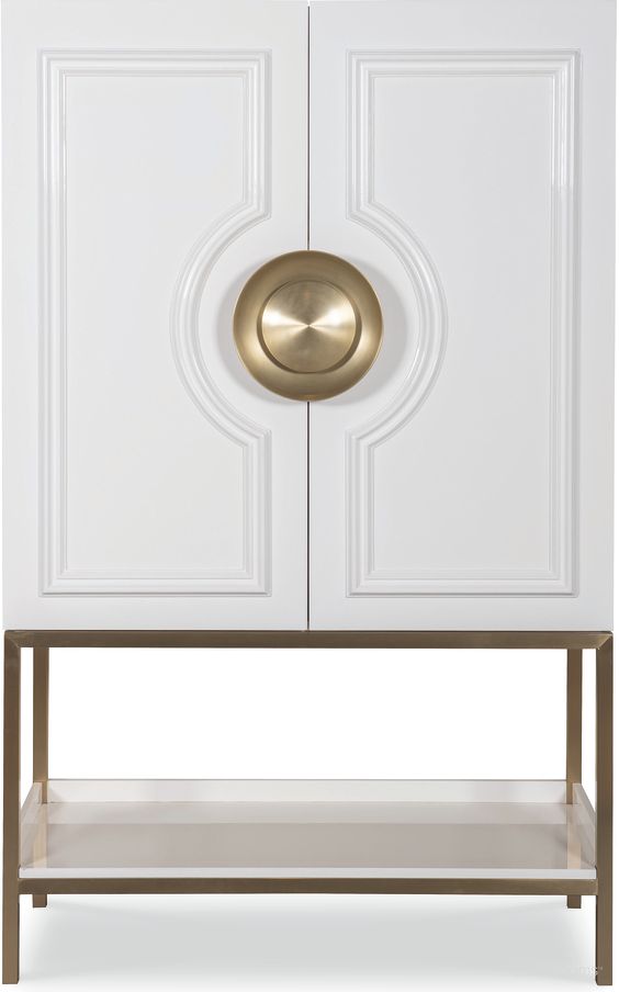 The appearance of Bar Cabinet In White designed by Century Furniture in the modern / contemporary interior design. This white piece of furniture  was selected by 1StopBedrooms from Cadence Collection to add a touch of cosiness and style into your home. Sku: CAA-462. Material: Stone.