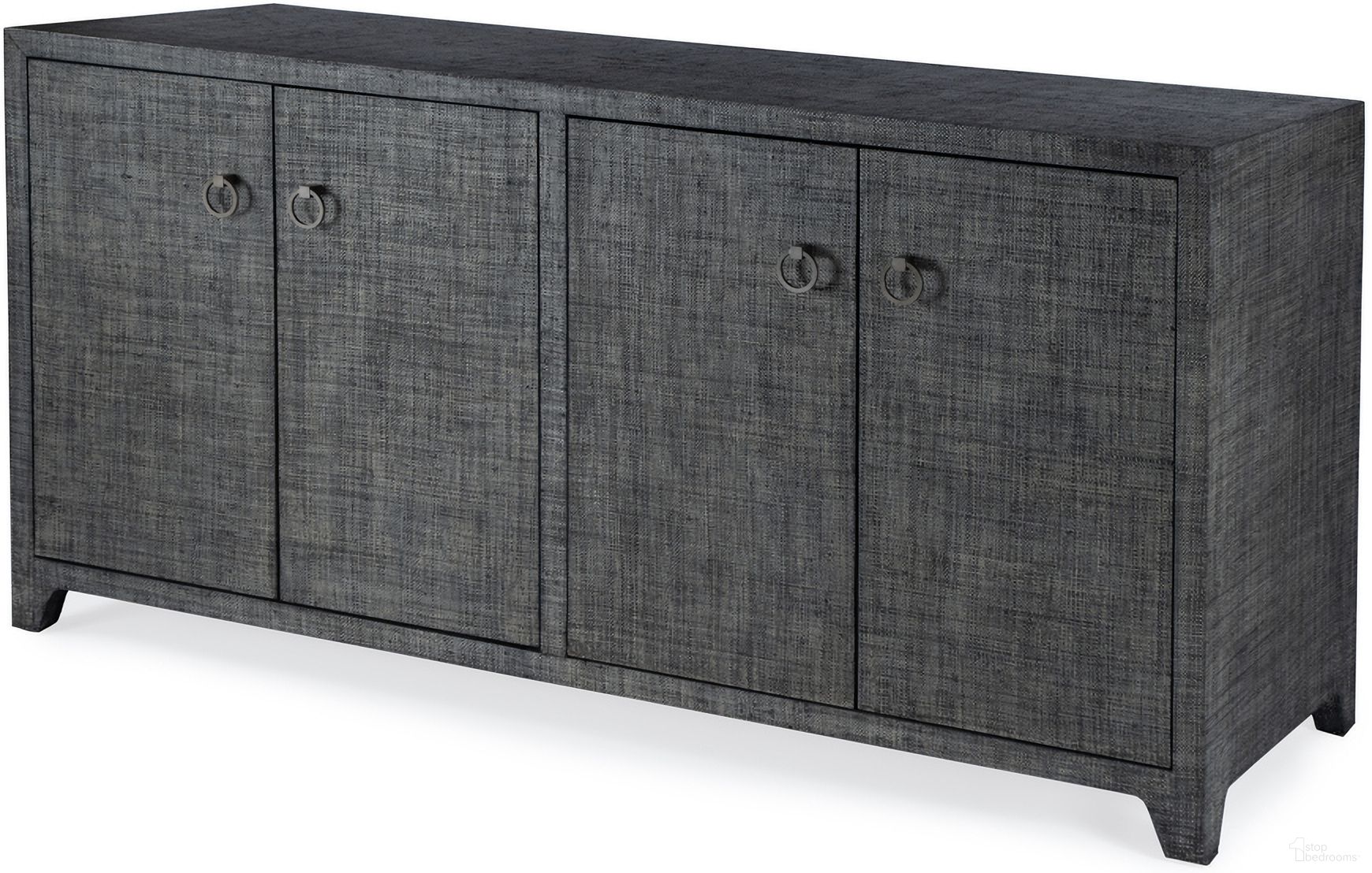 The appearance of Bar Harbor Raffia 4 Door 70 Inch Sideboard In Charcoal designed by Butler Specialty Company in the traditional interior design. This charcoal piece of furniture was selected by 1StopBedrooms from Bar Harbor Collection to add a touch of cosiness and style into your home. Sku: 5668420. Material: Wood.