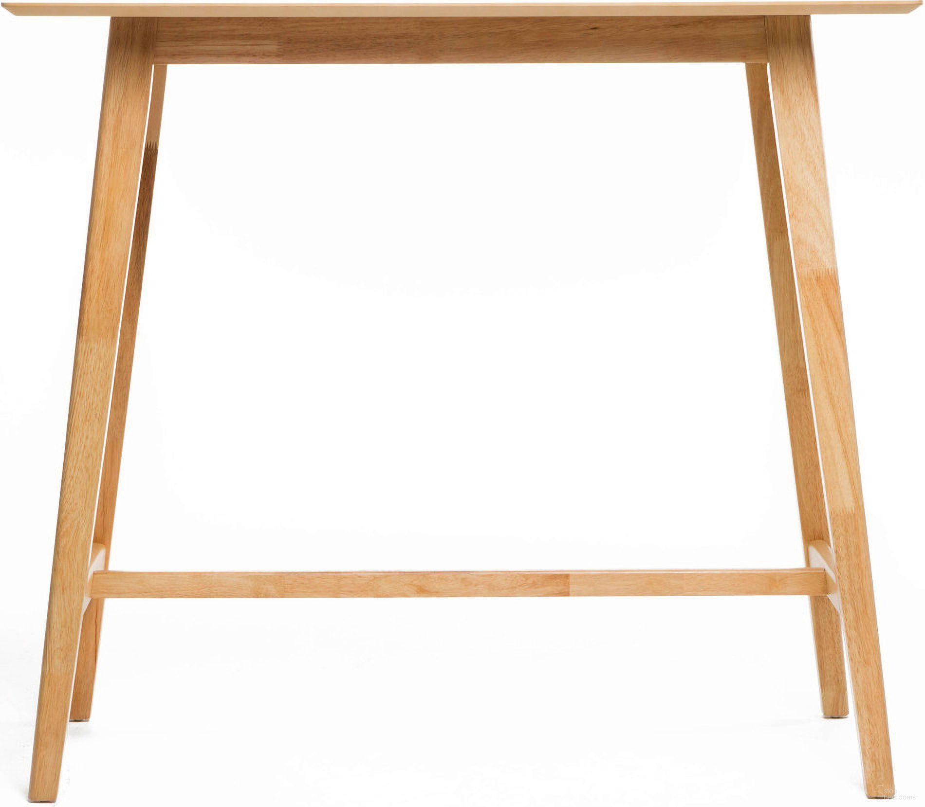 Bar Height Dining Table with Splayed Legs and Elongated Rectangular Top In Natural