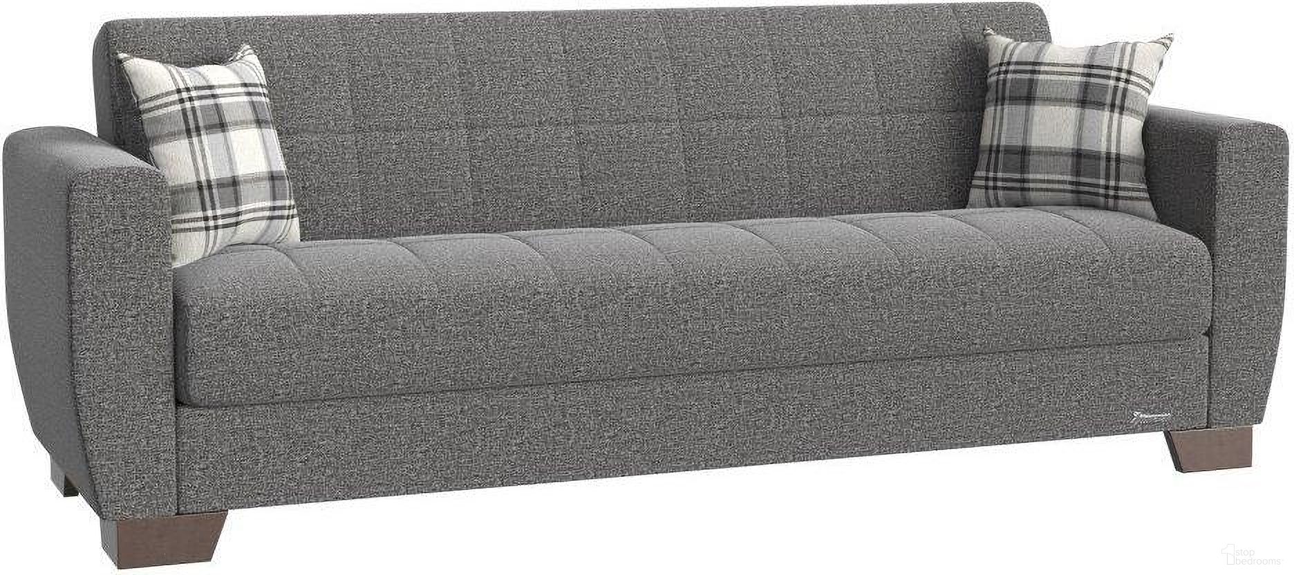 The appearance of Barato Upholstered Convertible Sofabed with Storage In Gray designed by Casamode in the modern / contemporary interior design. This gray piece of furniture  was selected by 1StopBedrooms from Barato Collection to add a touch of cosiness and style into your home. Sku: BAR-GY-SB. Material: Chenille.