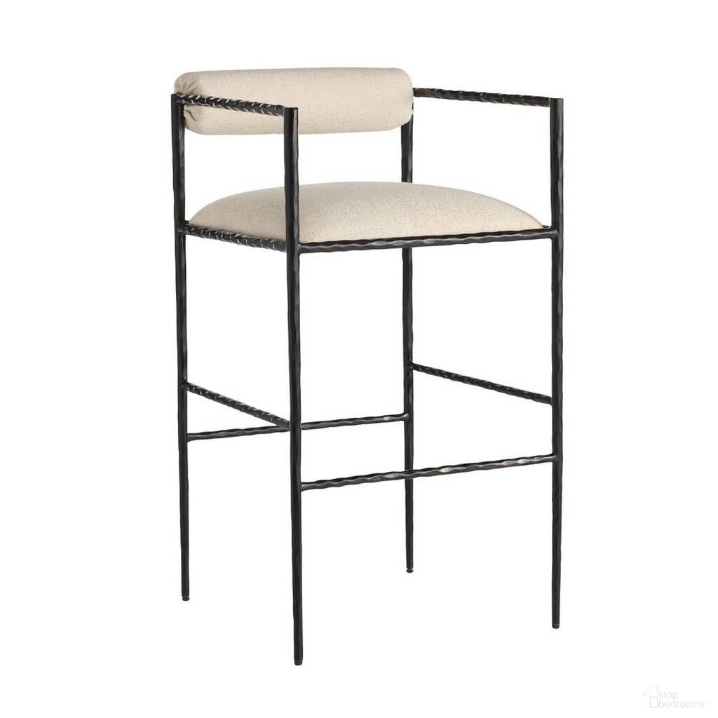 The appearance of Barbana Bar Stool In Oxford White designed by Arteriors in the industrial interior design. This oxford white piece of furniture was selected by 1StopBedrooms from Barbana Collection to add a touch of cosiness and style into your home. Sku: FSI20. Material: Fabric.