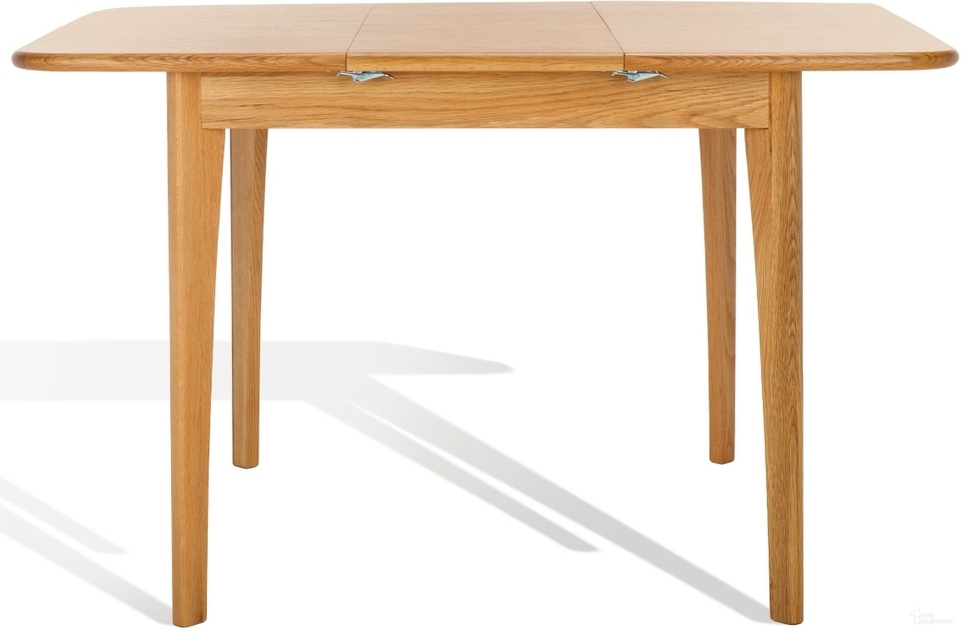 The appearance of Barbossa Extendable Dining Table In Natural designed by Safavieh Couture in the modern / contemporary interior design. This natural piece of furniture  was selected by 1StopBedrooms from Barbossa Collection to add a touch of cosiness and style into your home. Sku: SFV4206A. Table Base Style: Legs. Material: Wood. Table Top Shape: Rectangular. Size: 50" x 50".