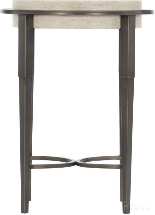 The appearance of Barclay Accent Table designed by Bernhardt in the modern / contemporary interior design. This white travertine stone/antique pewter piece of furniture  was selected by 1StopBedrooms from Barclay Collection to add a touch of cosiness and style into your home. Sku: 512112. Material: Steel.