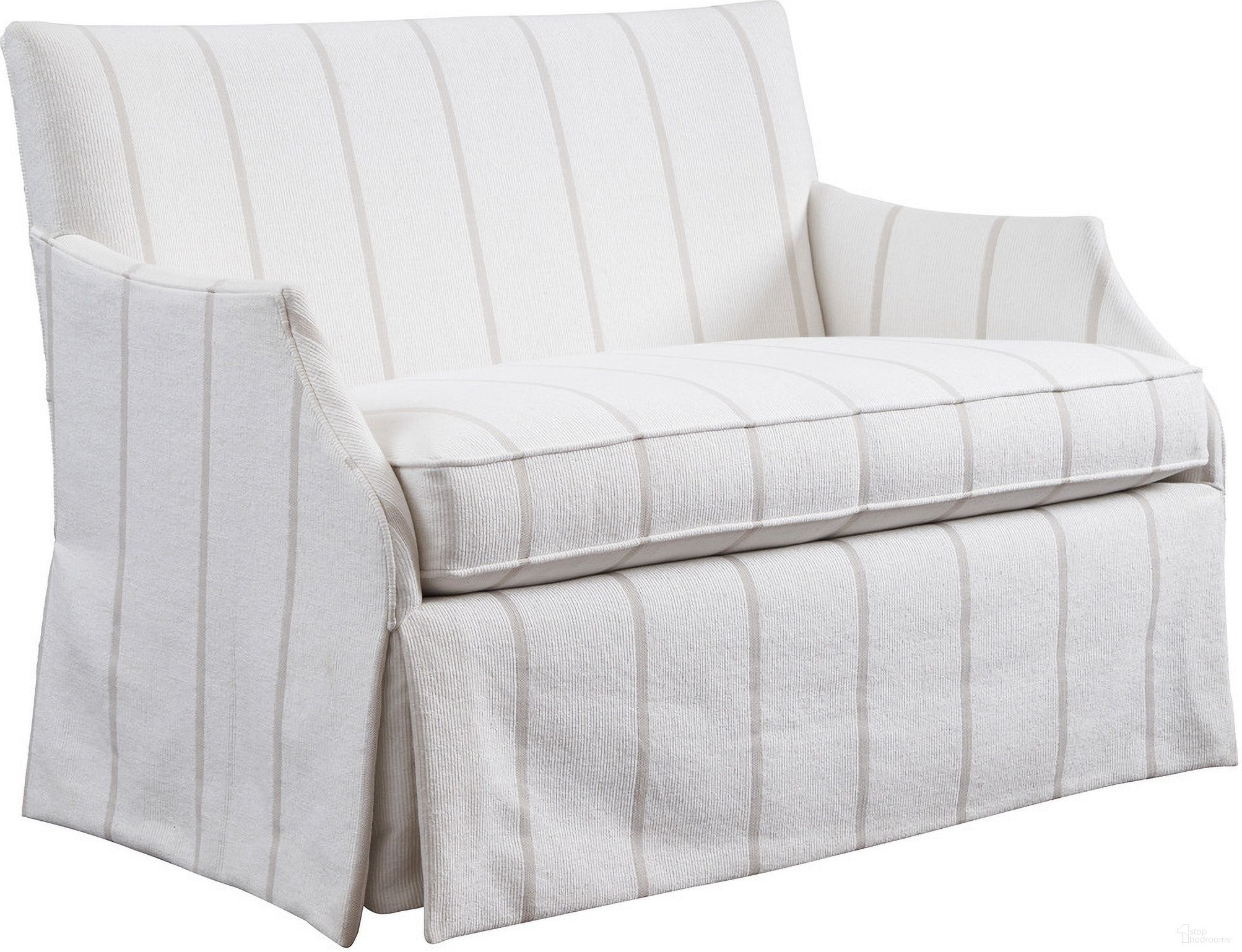 The appearance of Barclay Butera Upholstery Agate Settee designed by Barclay Butera in the transitional interior design. This ivory and white piece of furniture was selected by 1StopBedrooms from Barclay Butera Upholstery Collection to add a touch of cosiness and style into your home. Sku: 5416-23-40.