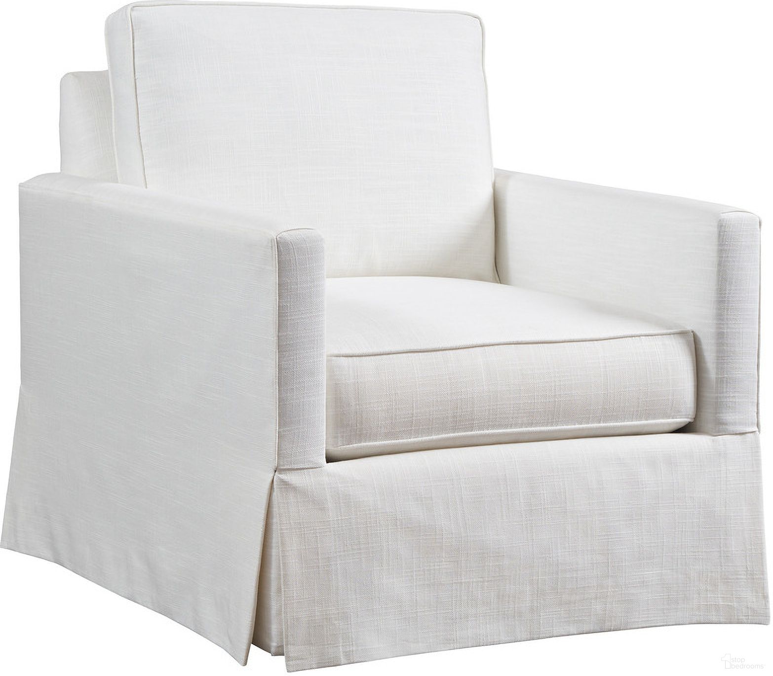 The appearance of Barclay Butera Upholstery Beach Club Swivel Chair designed by Barclay Butera in the transitional interior design. This ivory and white piece of furniture  was selected by 1StopBedrooms from Barclay Butera Upholstery Collection to add a touch of cosiness and style into your home. Sku: 5135-11SW-40.