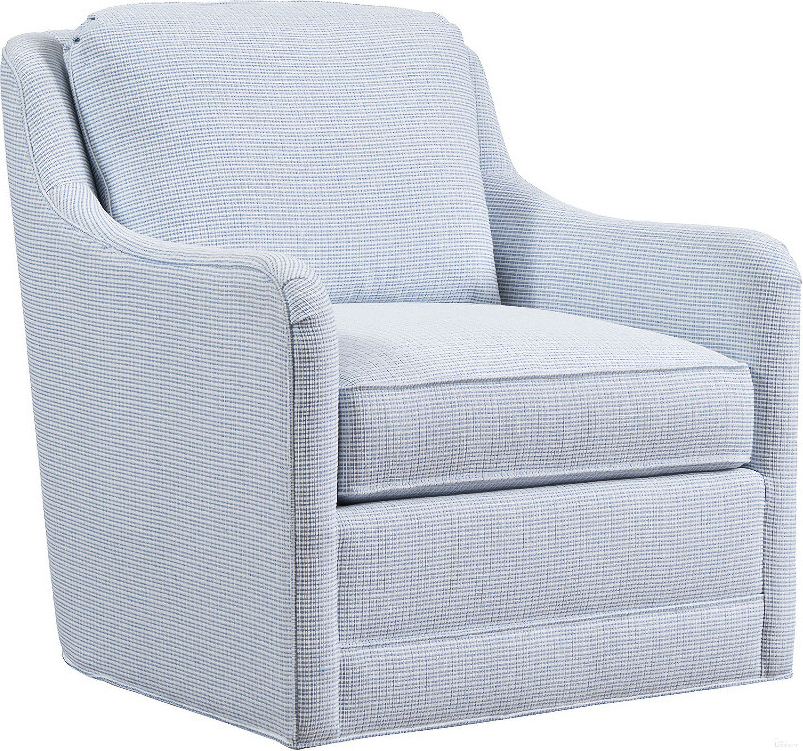The appearance of Barclay Butera Upholstery Glennhaven Swivel Chair designed by Barclay Butera in the transitional interior design. This blue/aqua piece of furniture  was selected by 1StopBedrooms from Barclay Butera Upholstery Collection to add a touch of cosiness and style into your home. Sku: 5419-11SW-41.