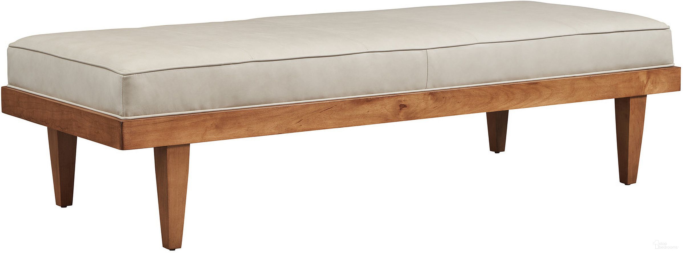 The appearance of Barclay Butera Upholstery Lagunita Leather Bench 01-5466-46-LL-40 designed by Barclay Butera in the transitional interior design. This beige/tan piece of furniture  was selected by 1StopBedrooms from Barclay Butera Upholstery Collection to add a touch of cosiness and style into your home. Sku: LL5466-46-40. Material: Leather.