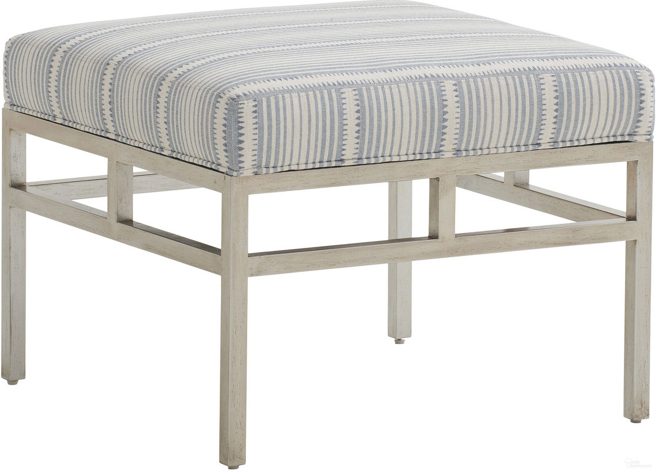 The appearance of Barclay Butera Upholstery Lucca Metal Ottoman designed by Barclay Butera in the transitional interior design. This blue/aqua piece of furniture was selected by 1StopBedrooms from Barclay Butera Upholstery Collection to add a touch of cosiness and style into your home. Sku: 5460-44-40. Material: Metal.