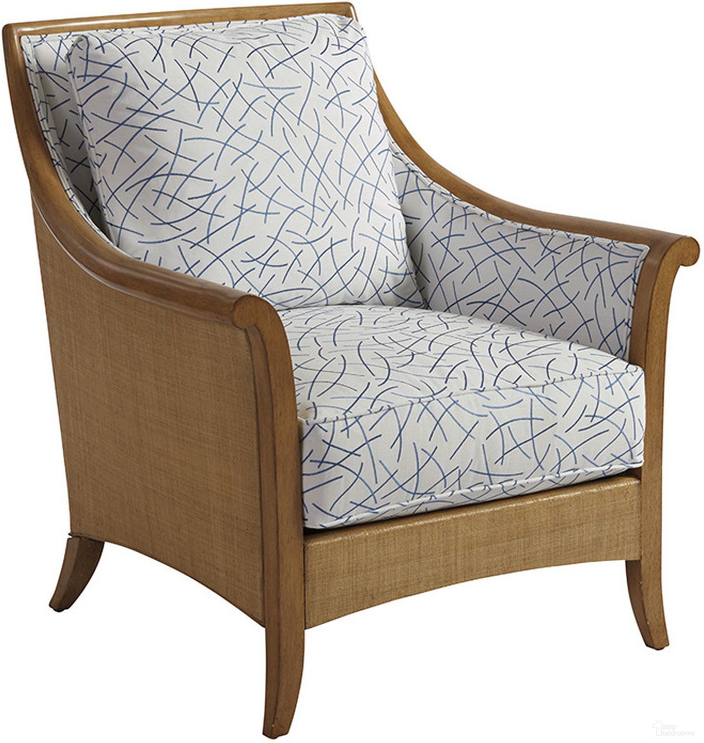 The appearance of Barclay Butera Upholstery Nantucket Raffia Chair 01-5380-11-40 designed by Barclay Butera in the transitional interior design. This blue/aqua piece of furniture  was selected by 1StopBedrooms from Barclay Butera Upholstery Collection to add a touch of cosiness and style into your home. Sku: 5380-11-40. Material: Wood.
