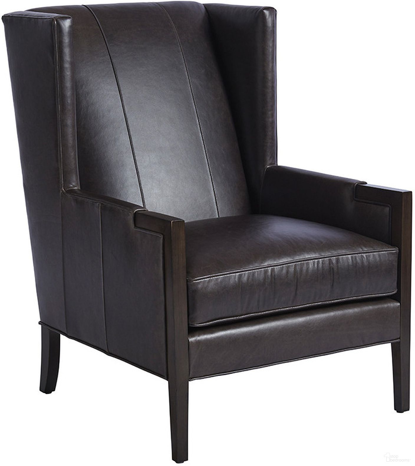 The appearance of Barclay Butera Upholstery Stratton Leather Wing Chair designed by Barclay Butera in the transitional interior design. This gray piece of furniture was selected by 1StopBedrooms from Barclay Butera Upholstery Collection to add a touch of cosiness and style into your home. Sku: LL5520-11-40. Material: Leather.
