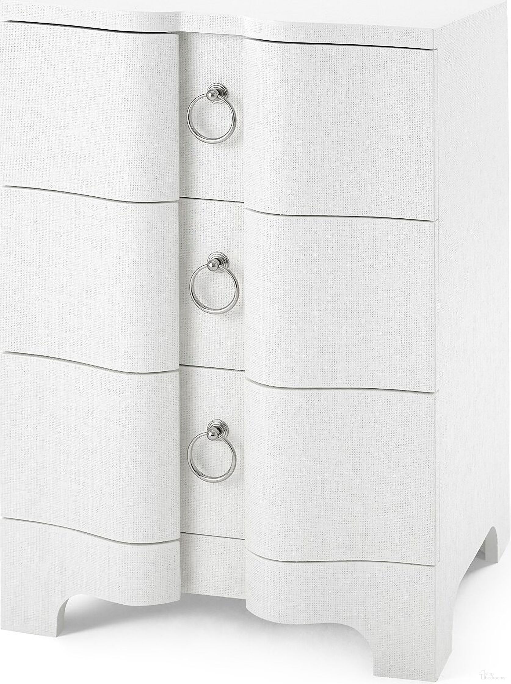 Bardot 3-Drawer Side Table In Chiffon White