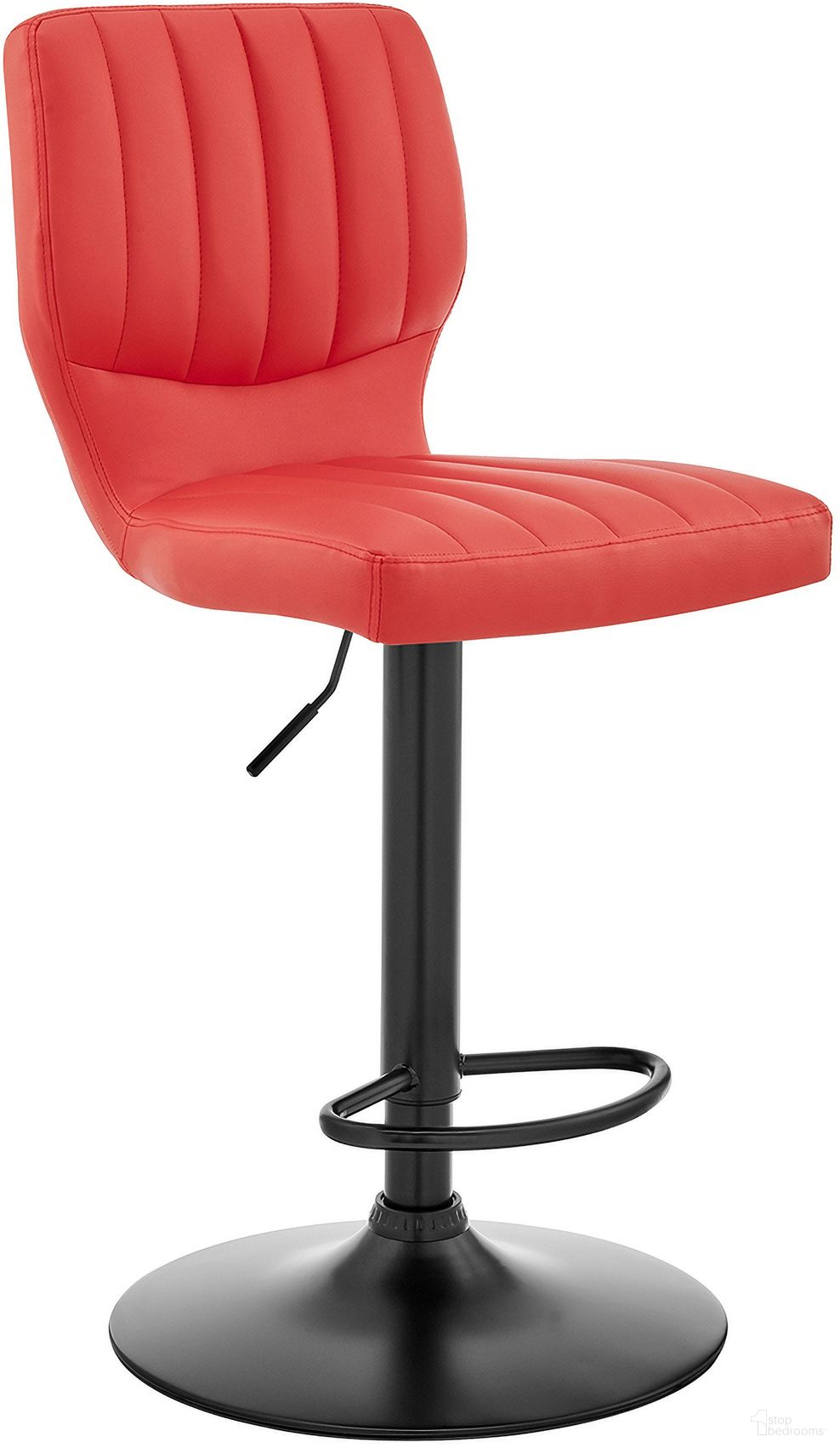 The appearance of Bardot Adjustable Height Red Faux Leather Swivel Bar Stool designed by Armen Living in the modern / contemporary interior design. This red piece of furniture was selected by 1StopBedrooms from Bardot Collection to add a touch of cosiness and style into your home. Sku: LCBABABLRED. Material: Plywood.