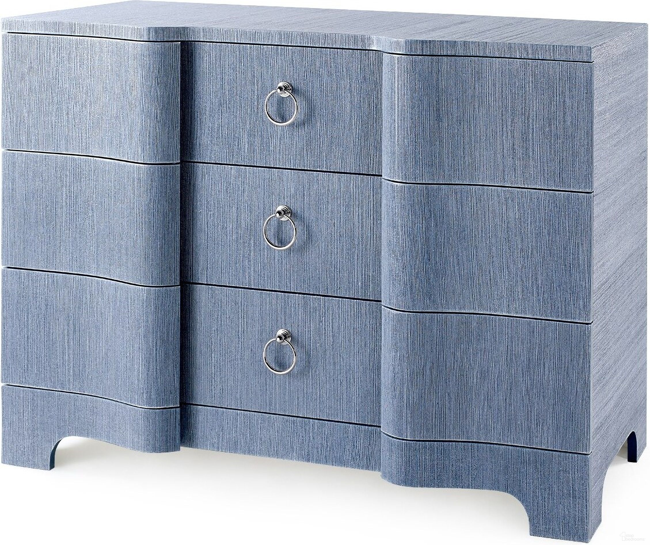 The appearance of Bardot Large 3-Drawer In Navy Blue designed by Villa & House in the transitional interior design. This navy blue piece of furniture was selected by 1StopBedrooms from Bardot Collection to add a touch of cosiness and style into your home. Sku: BDT-225-68.