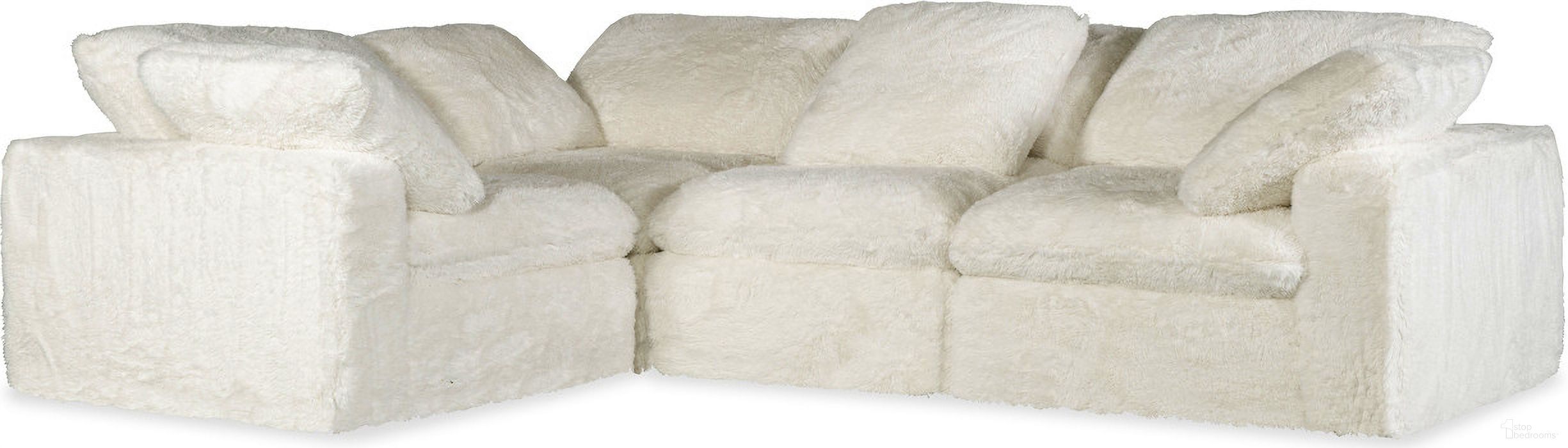 The appearance of Barefoot 4-Seat Sectional In White designed by Hooker in the transitional interior design. This white piece of furniture  was selected by 1StopBedrooms from SS Collection to add a touch of cosiness and style into your home. Sku: SS410-4PC-410. Material: Fabric.