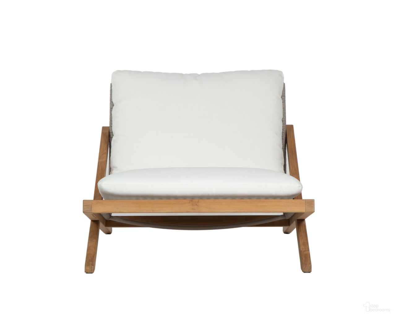 Bari Lounge Chair In Natural and Stinson White