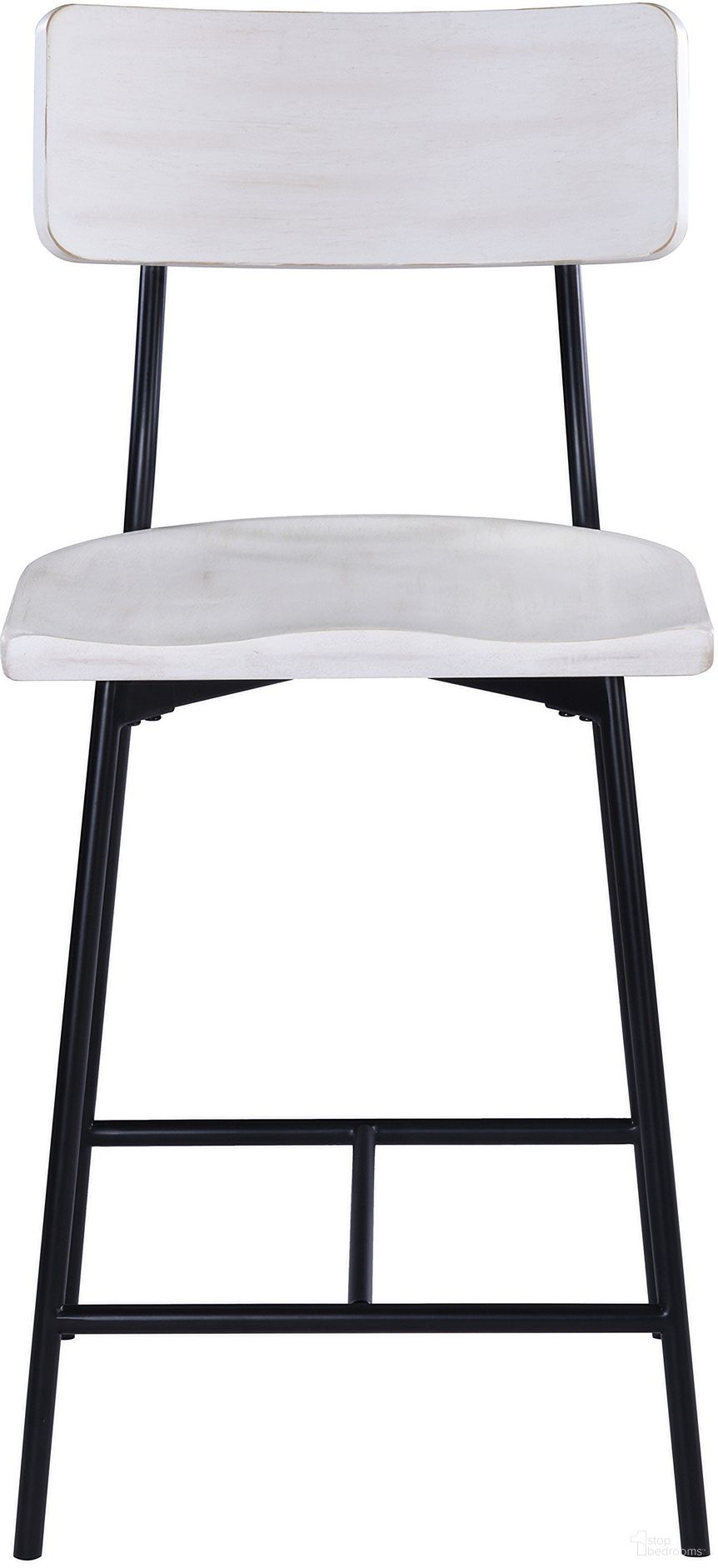 The appearance of Bari Wood and Metal Modern Counter Stool In White Wash designed by Comfort Pointe in the industrial interior design. This white wash piece of furniture  was selected by 1StopBedrooms from Bari Collection to add a touch of cosiness and style into your home. Sku: 3113-024WW. Material: Metal.