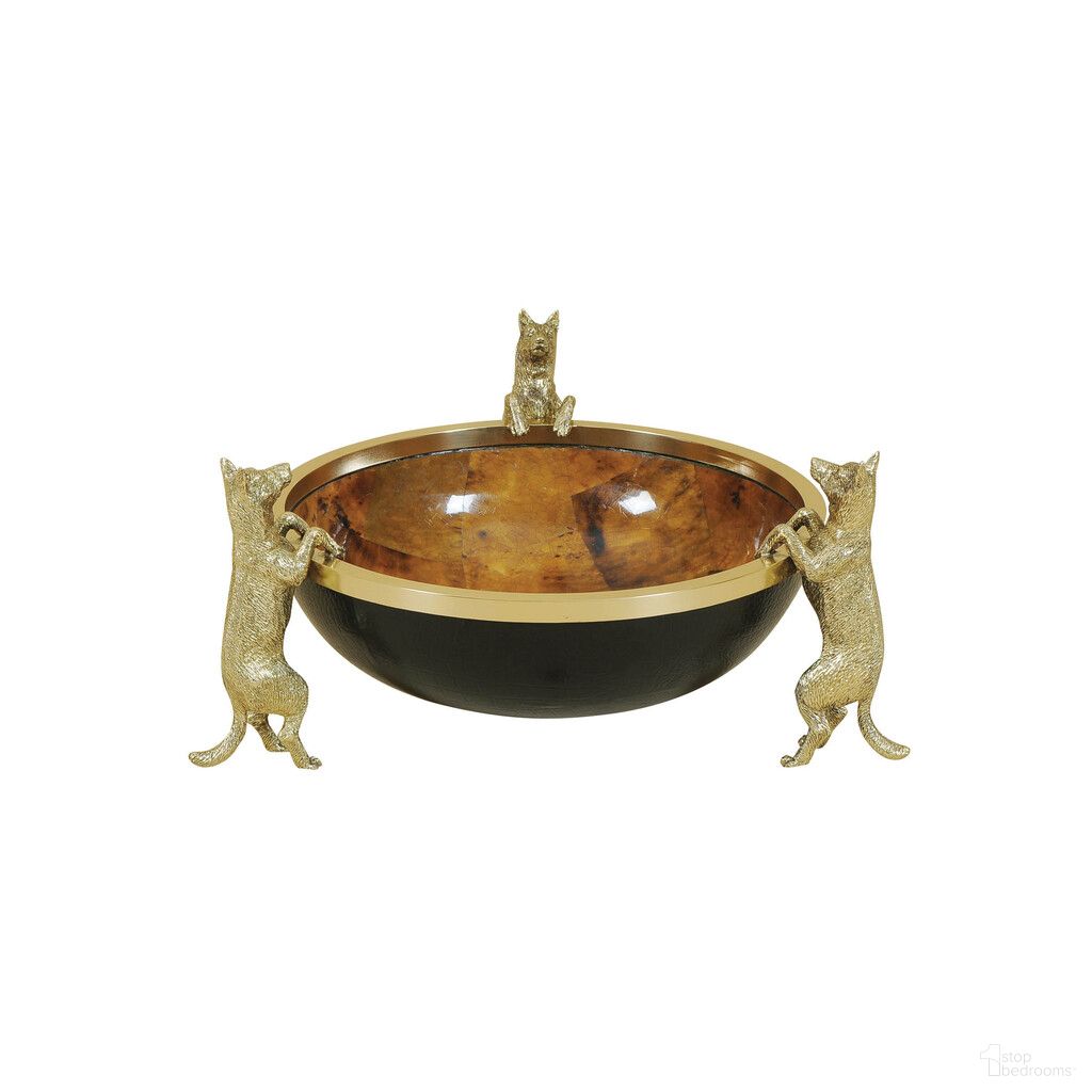 The appearance of Barker Bowl In Brass and Black designed by Maitland-Smith in the modern / contemporary interior design. This brass and black piece of furniture was selected by 1StopBedrooms from Maitland Smith Collection to add a touch of cosiness and style into your home. Sku: 8135-21. Material: Leather.