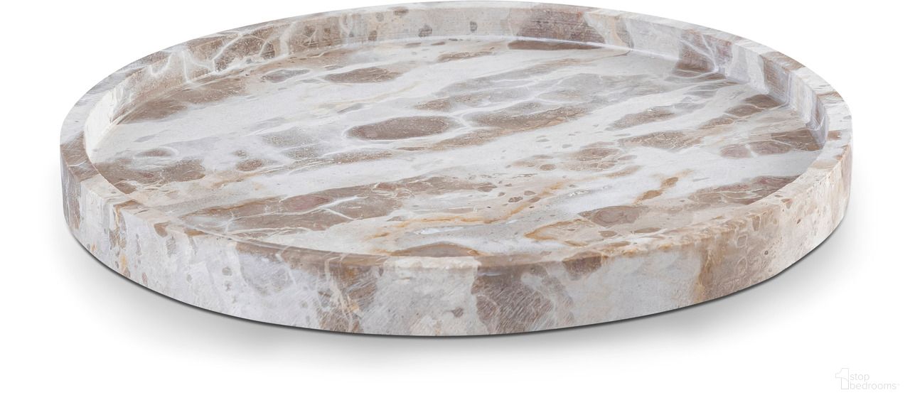 The appearance of Barletta Round Marble Tray In Beige designed by Meridian in the modern / contemporary interior design. This beige piece of furniture was selected by 1StopBedrooms from Barletta Collection to add a touch of cosiness and style into your home. Sku: ACC115-Beige. Material: Marble.