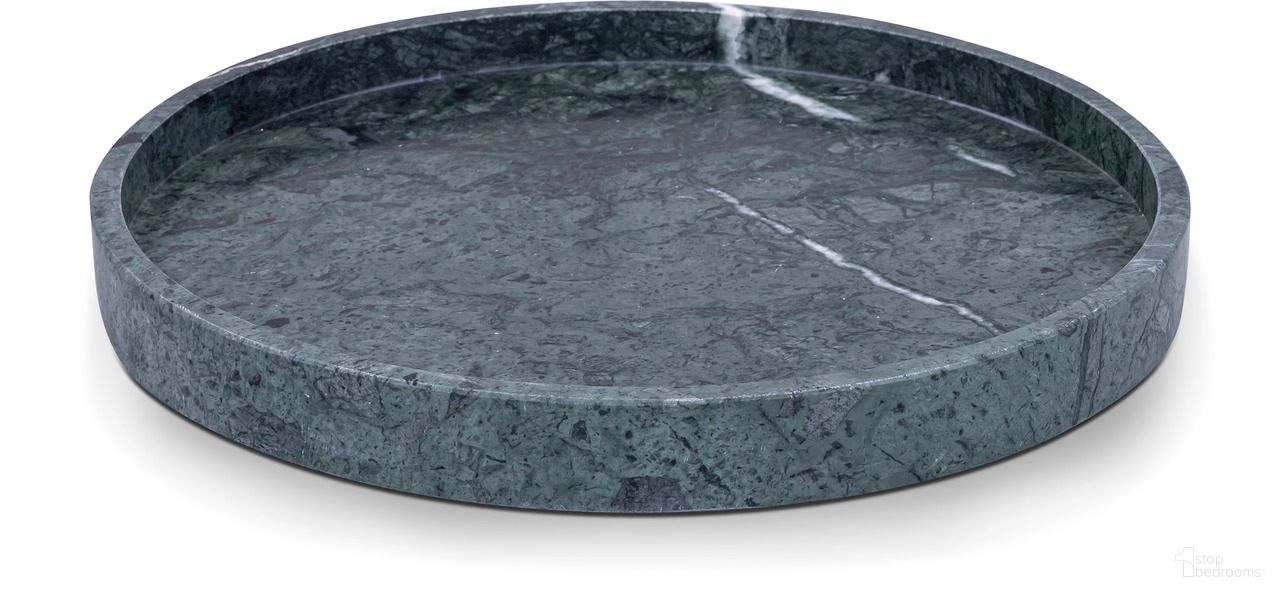 Barletta Round Marble Tray In Green