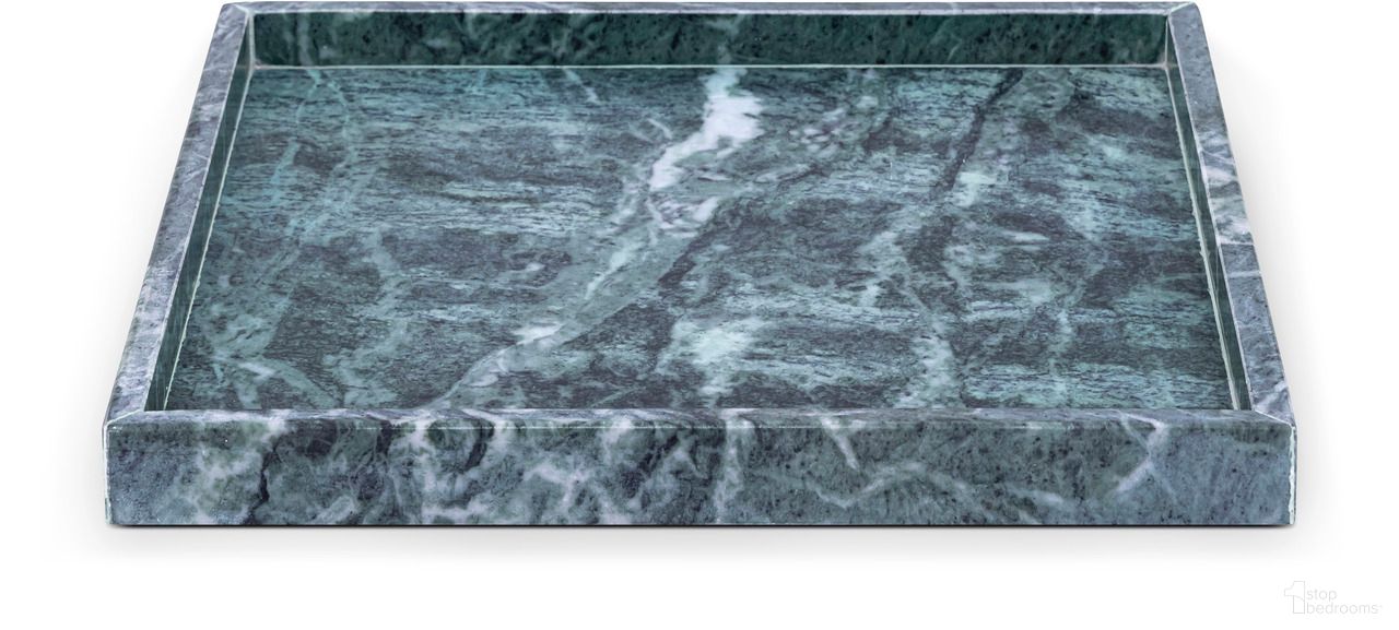 Barletta Square Marble Tray In Green