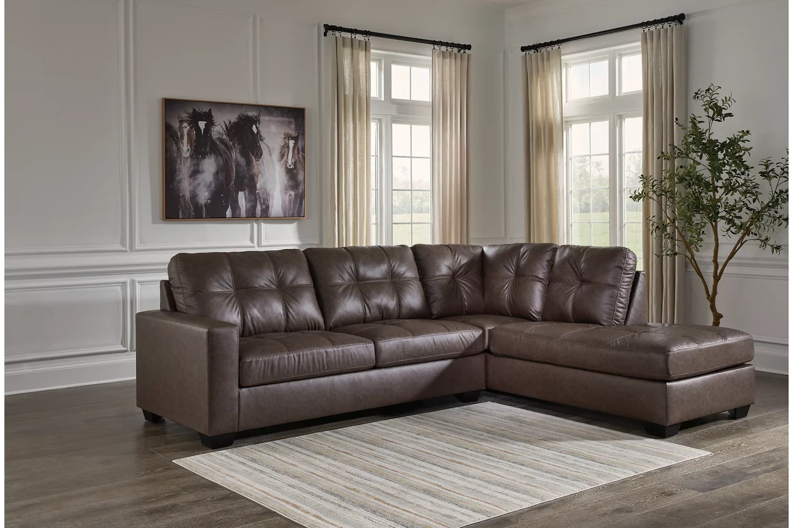 Barlin Mills 2 Piece Sectional with Chaise In Carbon