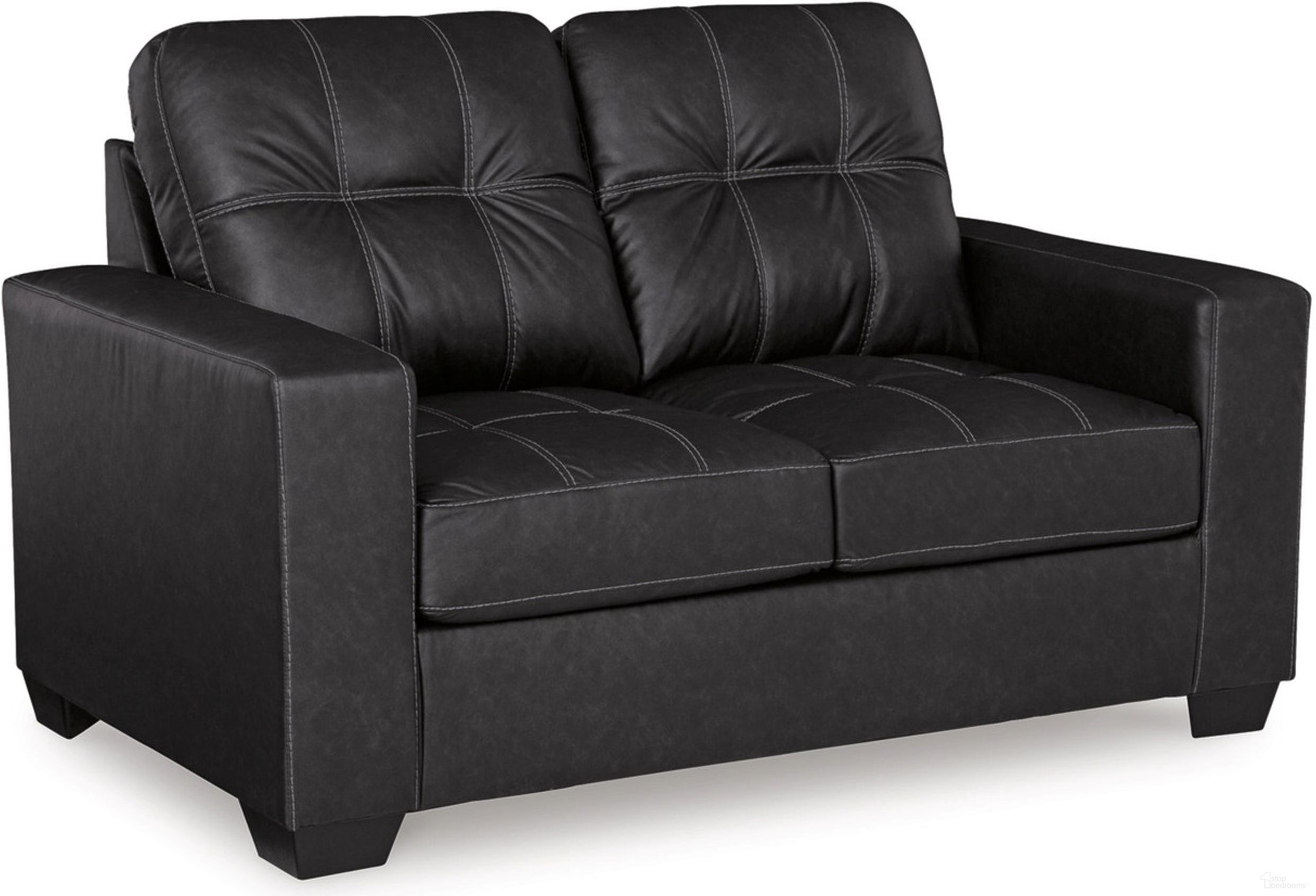 The appearance of Barlin Mills Loveseat In Carbon designed by Signature Design by Ashley in the modern / contemporary interior design. This carbon piece of furniture was selected by 1StopBedrooms from Barlin Mills Collection to add a touch of cosiness and style into your home. Sku: 1700435. Material: Faux Leather.