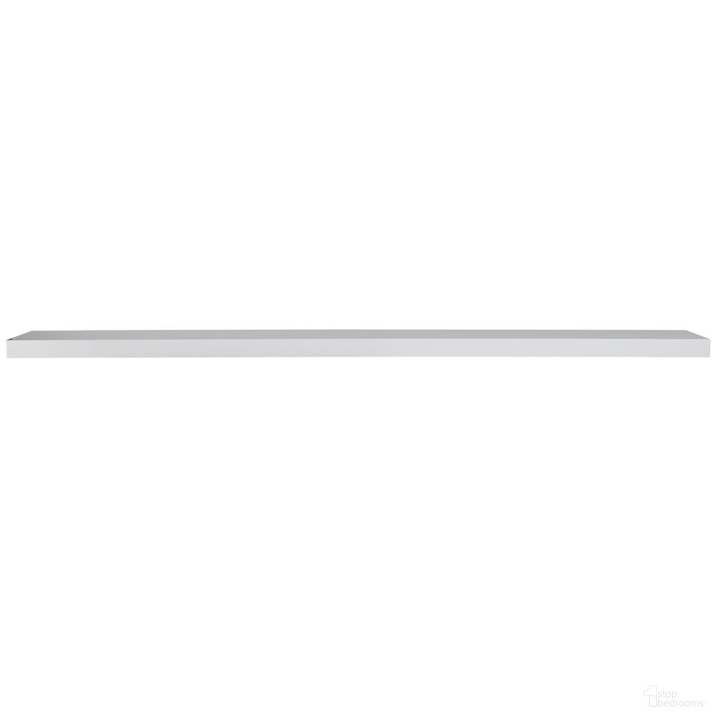 The appearance of Barney 75 Inch Floating Shelf In White designed by Euro Style in the modern / contemporary interior design. This white piece of furniture was selected by 1StopBedrooms from Barney Collection to add a touch of cosiness and style into your home. Sku: 09747WHT. Material: MDF.